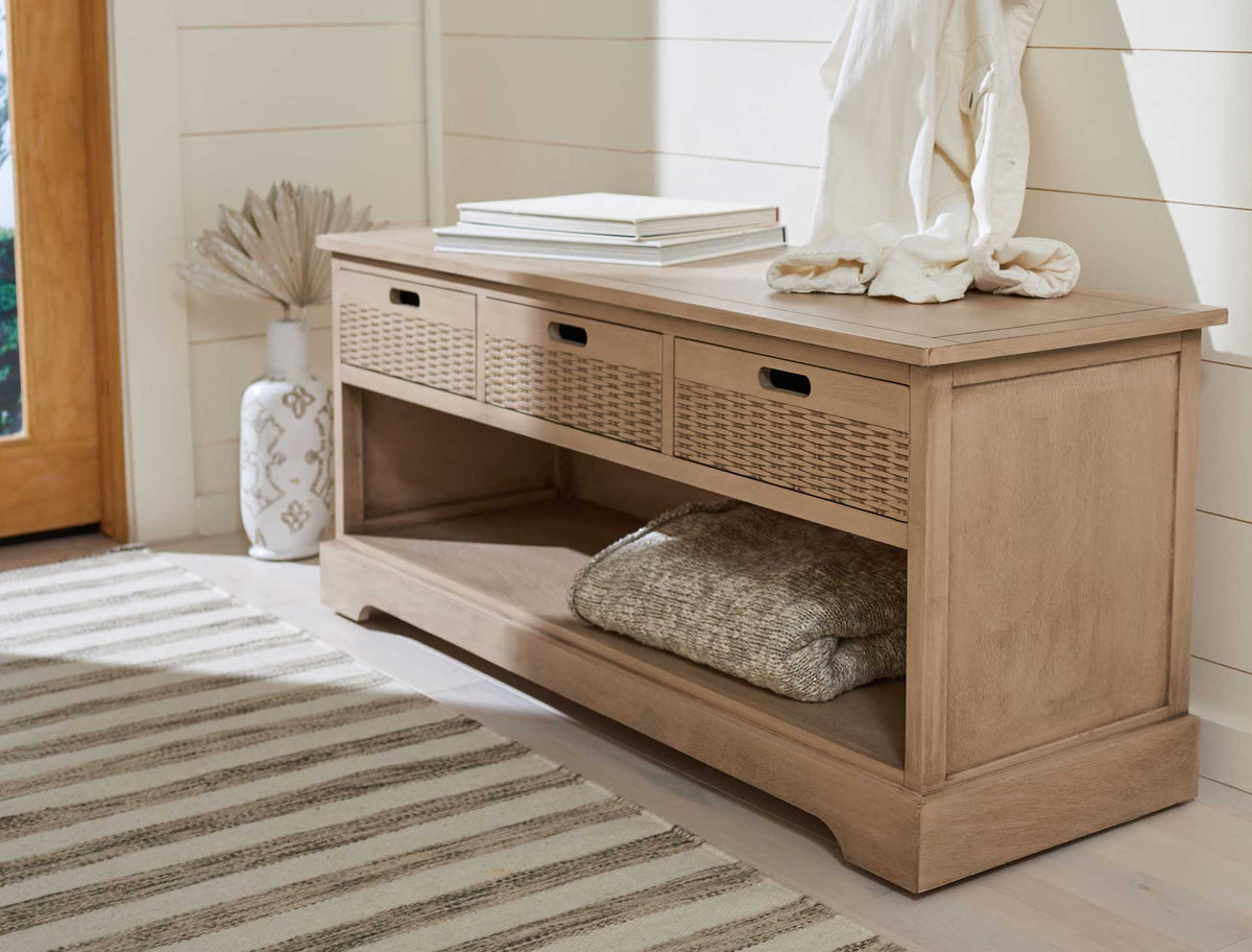 Lali 3 Drawer Storage Bench Sand