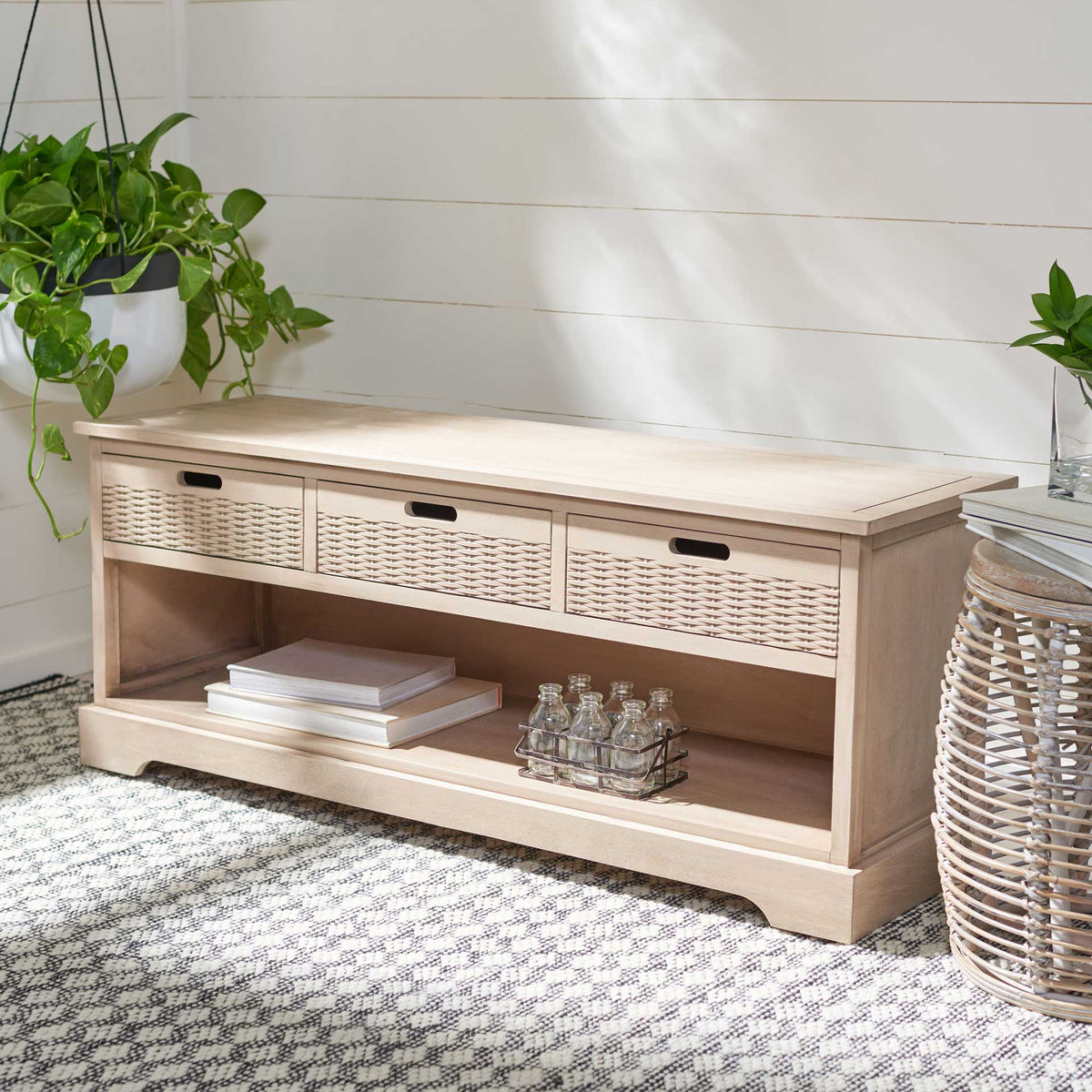 Lali 3 Drawer Storage Bench Sand