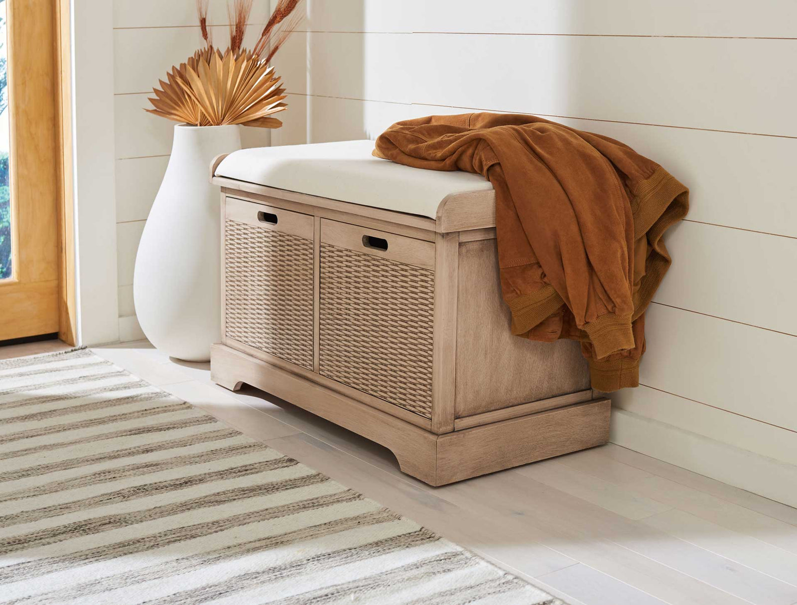 Lali 2 Drawer/Cushion Storage Bench Sand