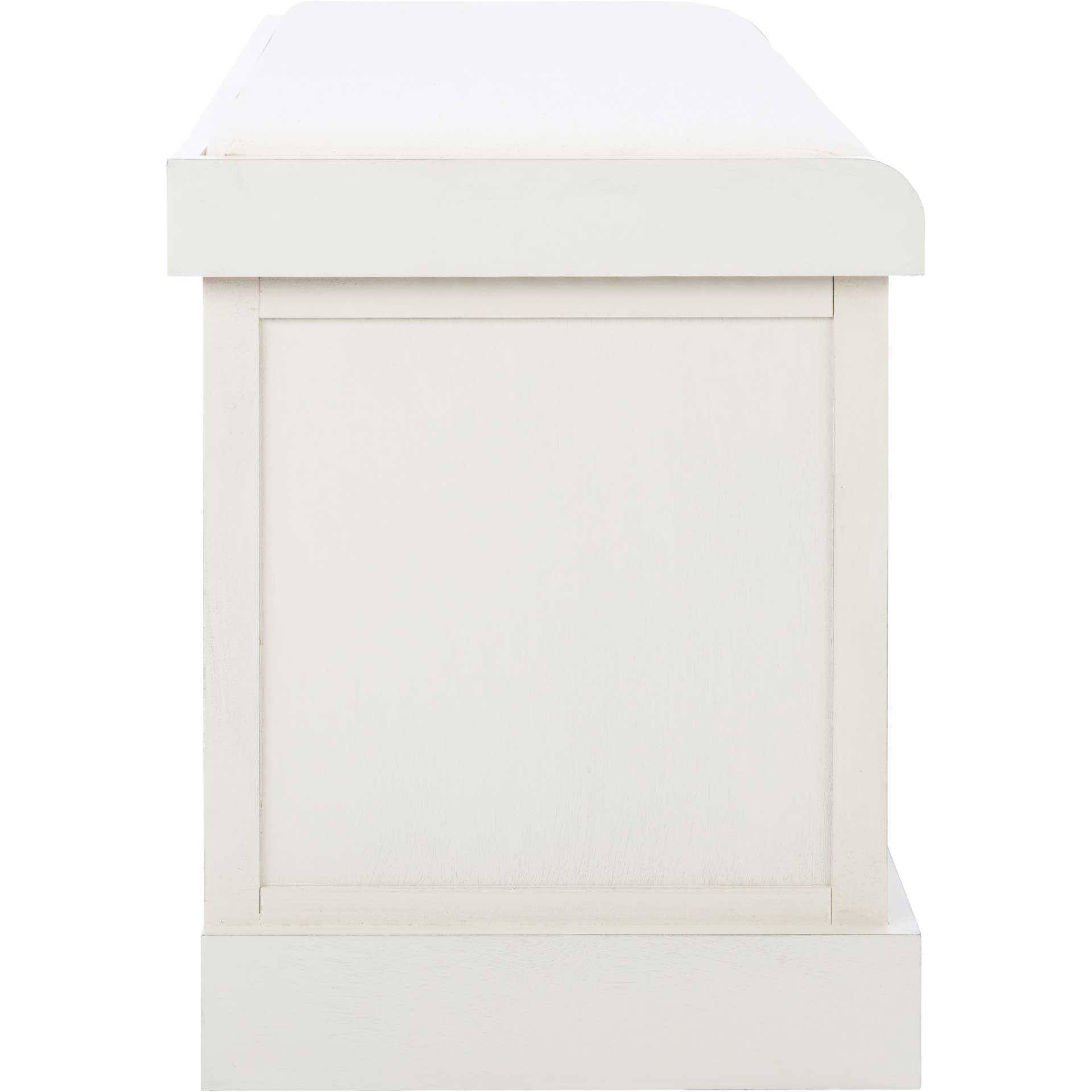 Lali 3 Drawer/Cushion Storage Bench Distressed White