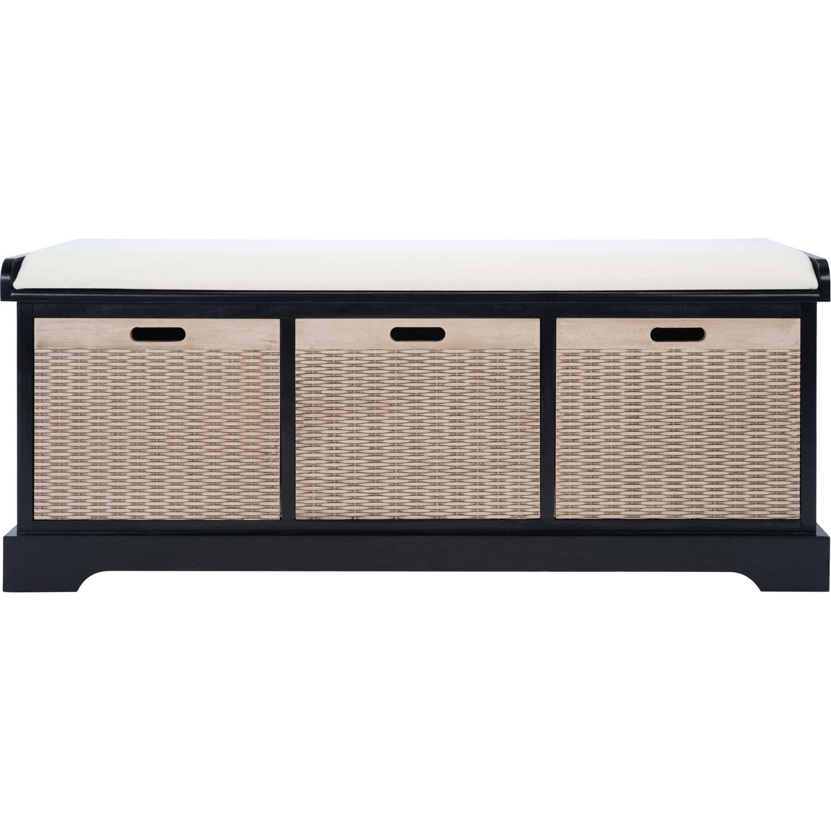 Lali 3 Drawer/Cushion Storage Bench Black