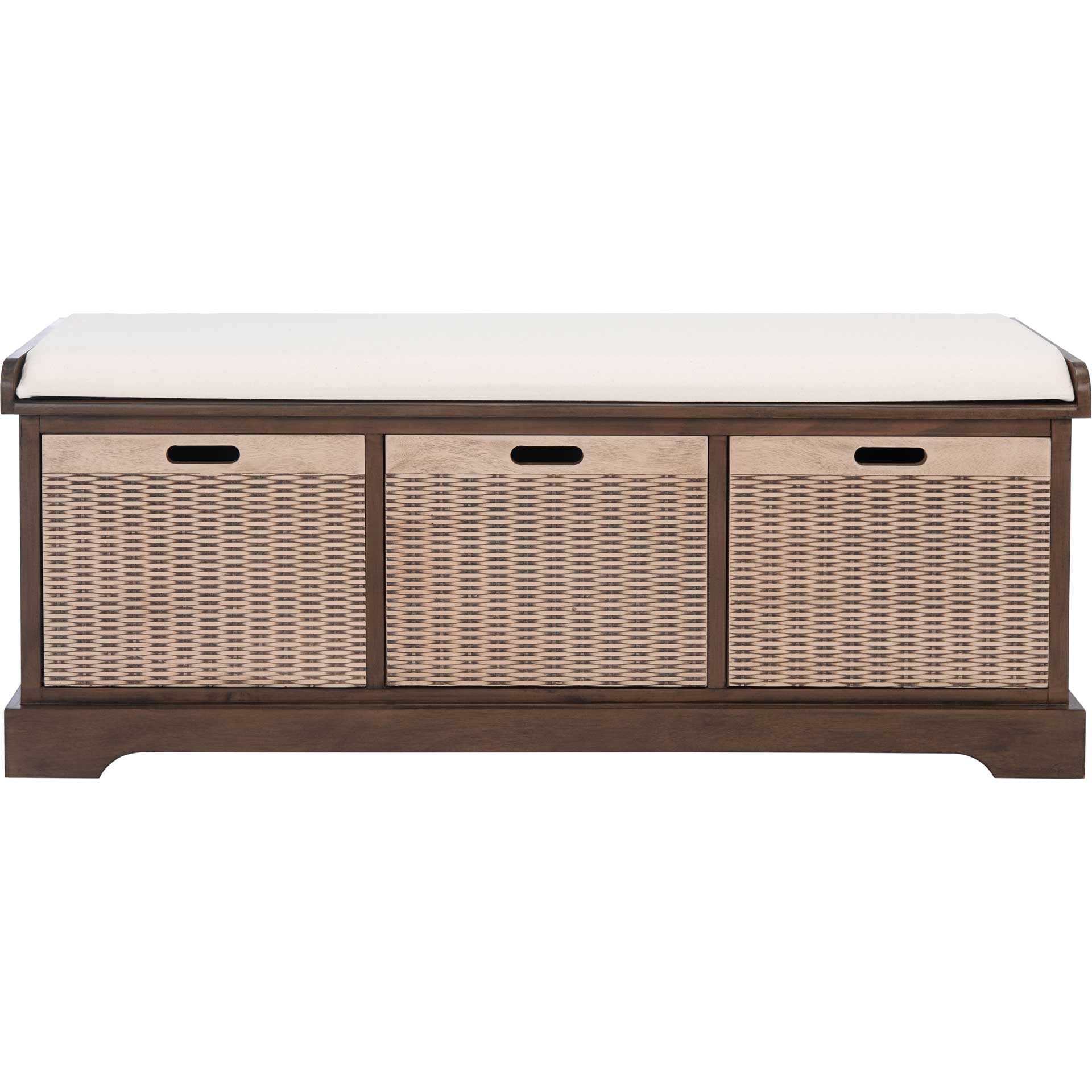Lali 3 Drawer/Cushion Storage Bench Brown