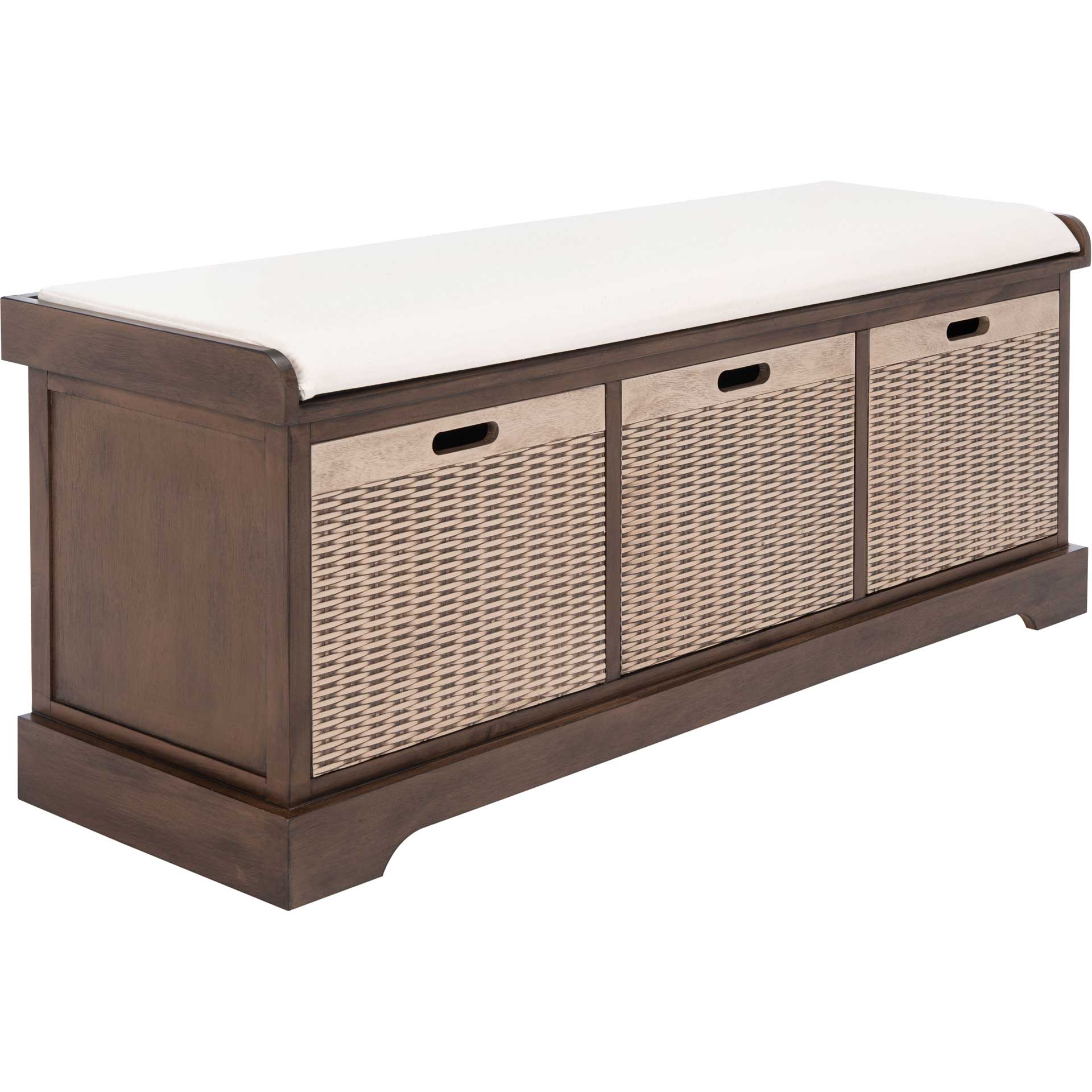 Lali 3 Drawer/Cushion Storage Bench Brown