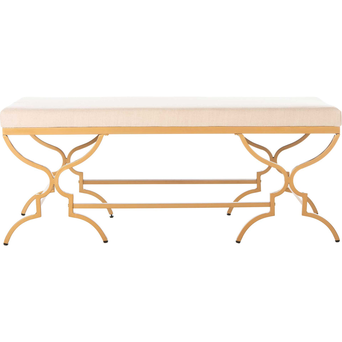 Jules Rectangular Bench Beige/Gold