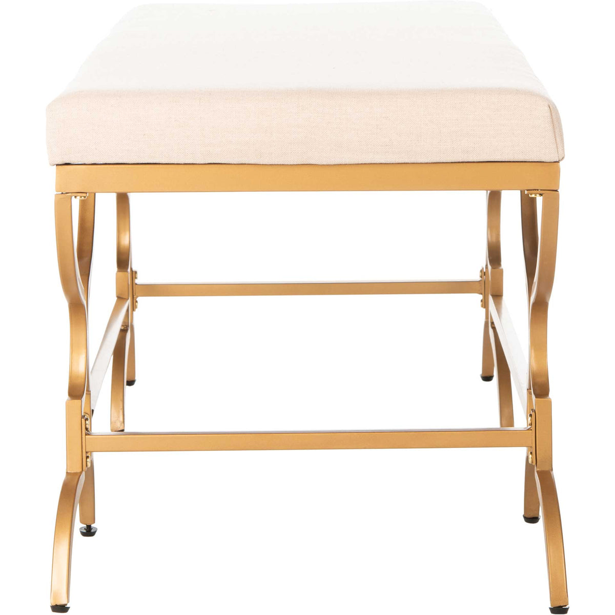 Jules Rectangular Bench Beige/Gold