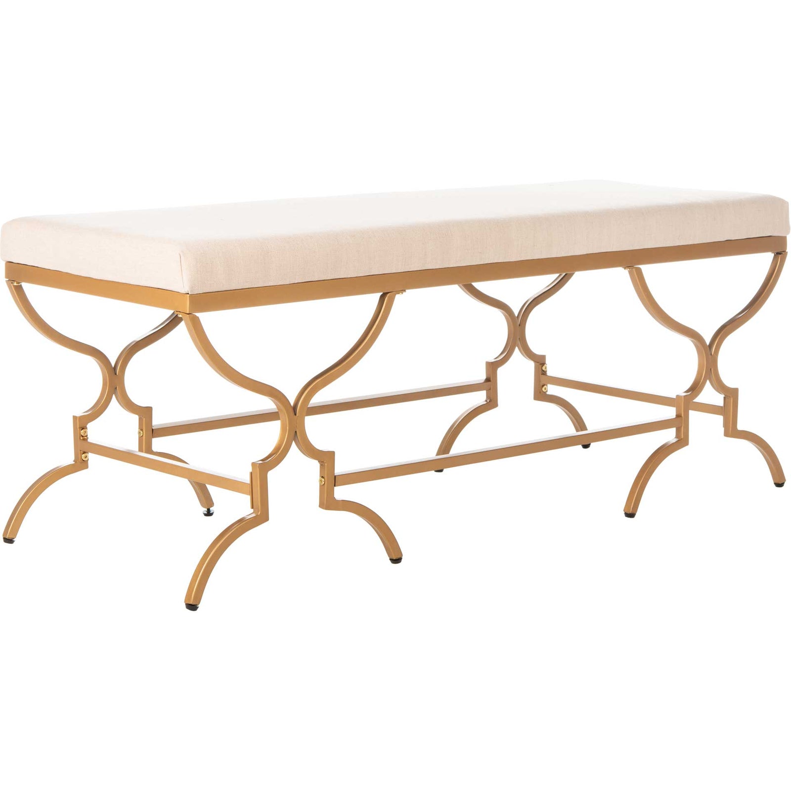 Jules Rectangular Bench Beige/Gold