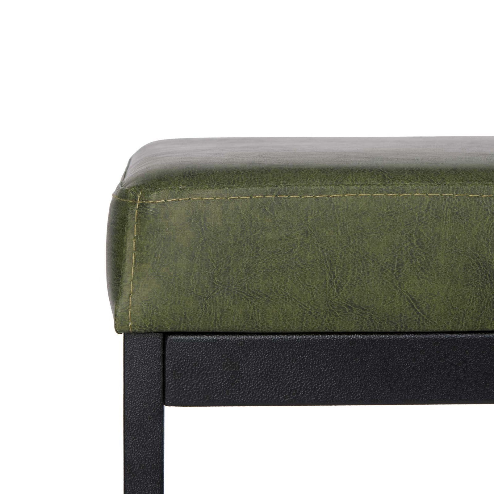 Chamonix Faux Leather Bench Dark Green