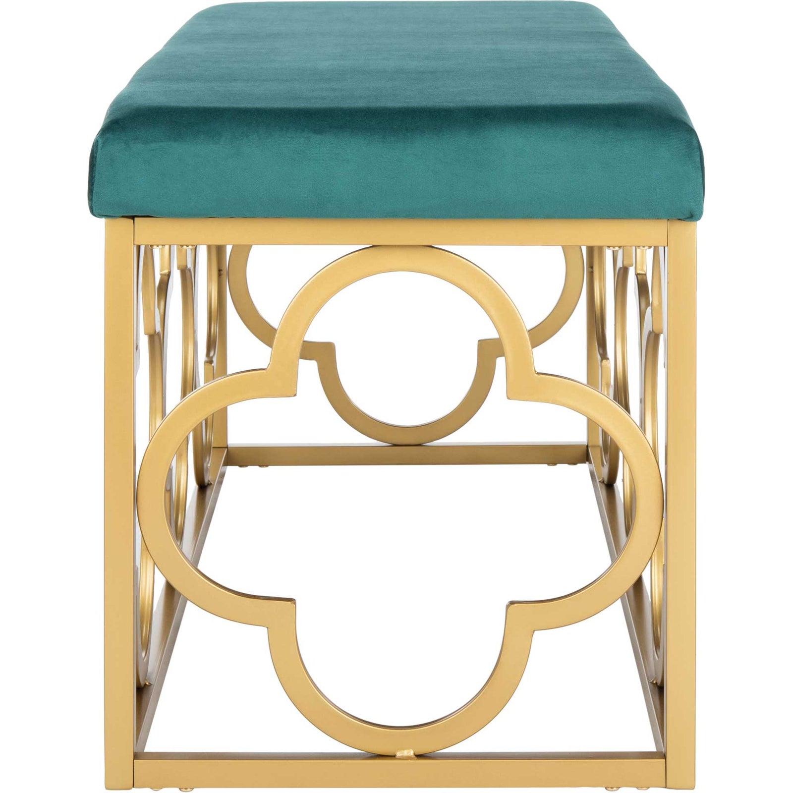 Florence Rectangle Bench Emerald/Gold