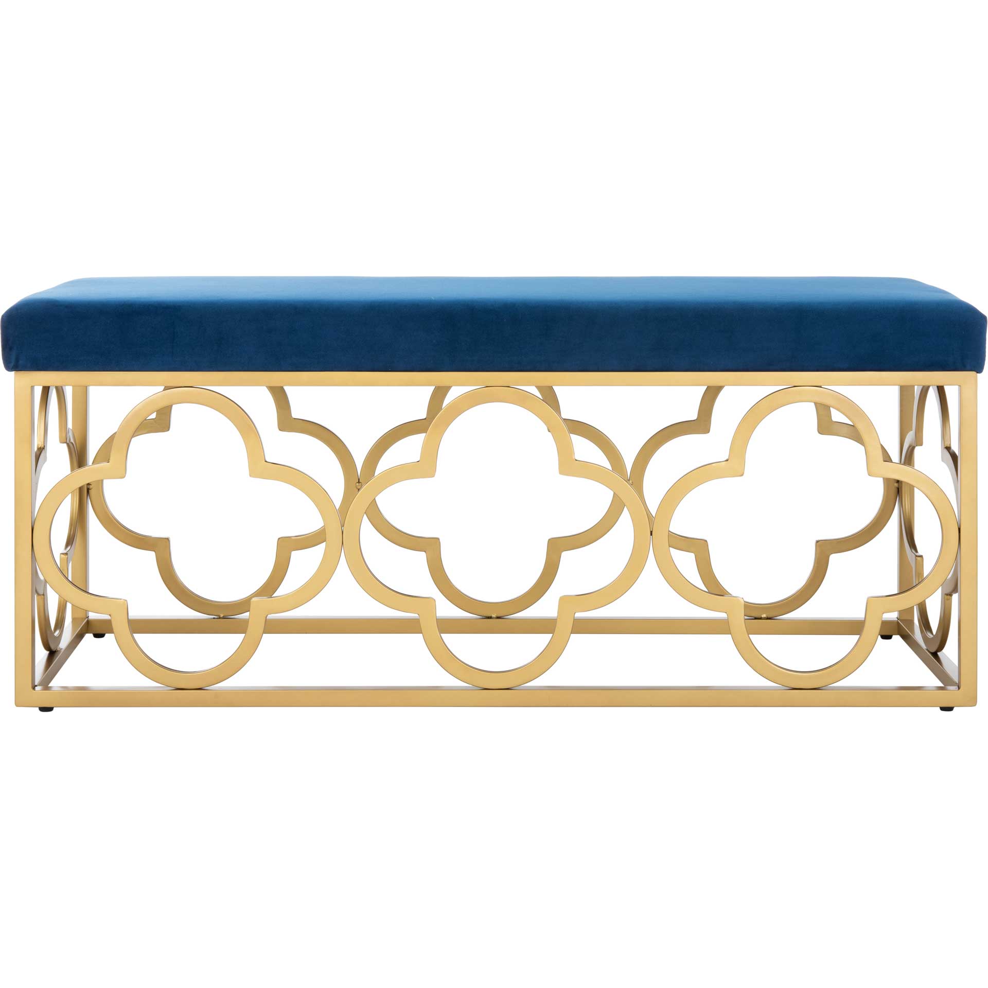 Florence Rectangle Bench Navy/Gold