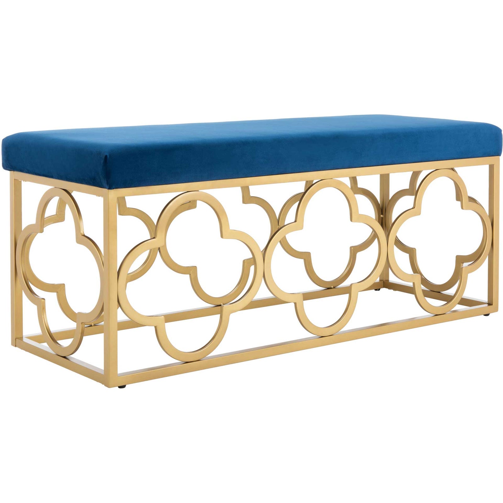 Florence Rectangle Bench Navy/Gold