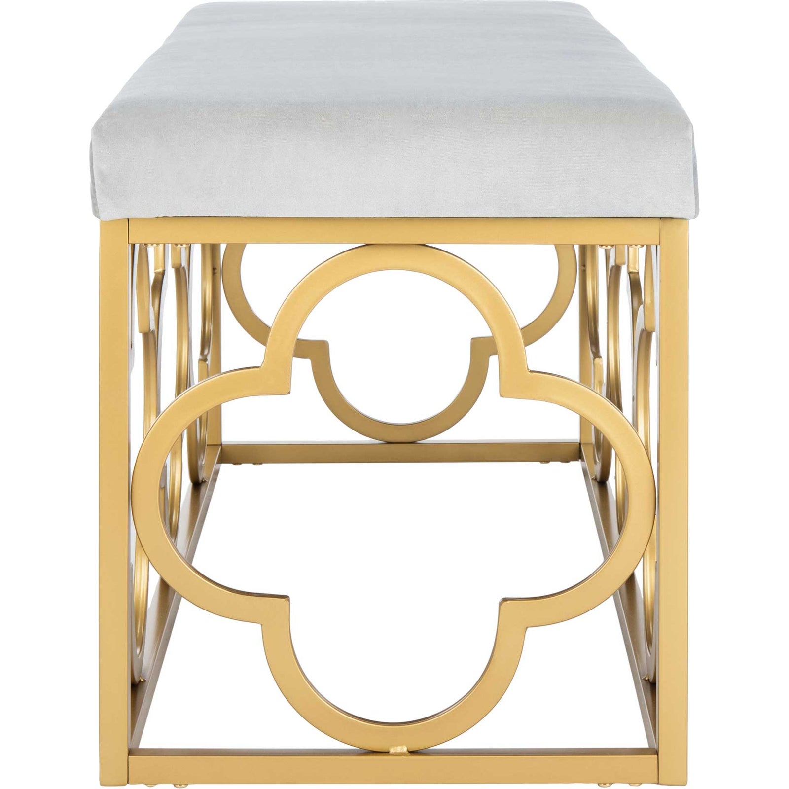 Florence Rectangle Bench Gray/Gold