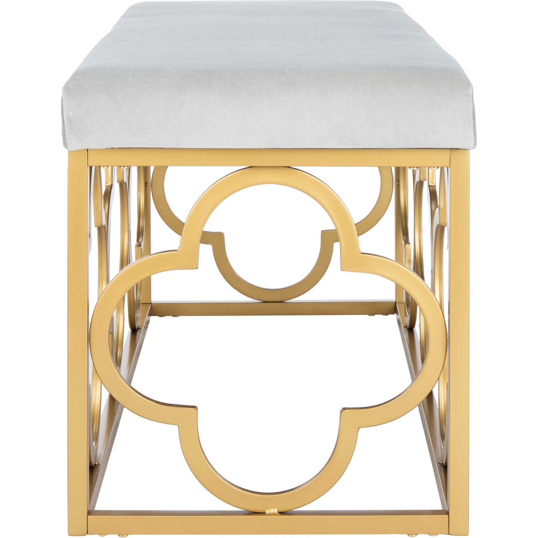 Florence Rectangle Bench Gray/Gold - Froy.com