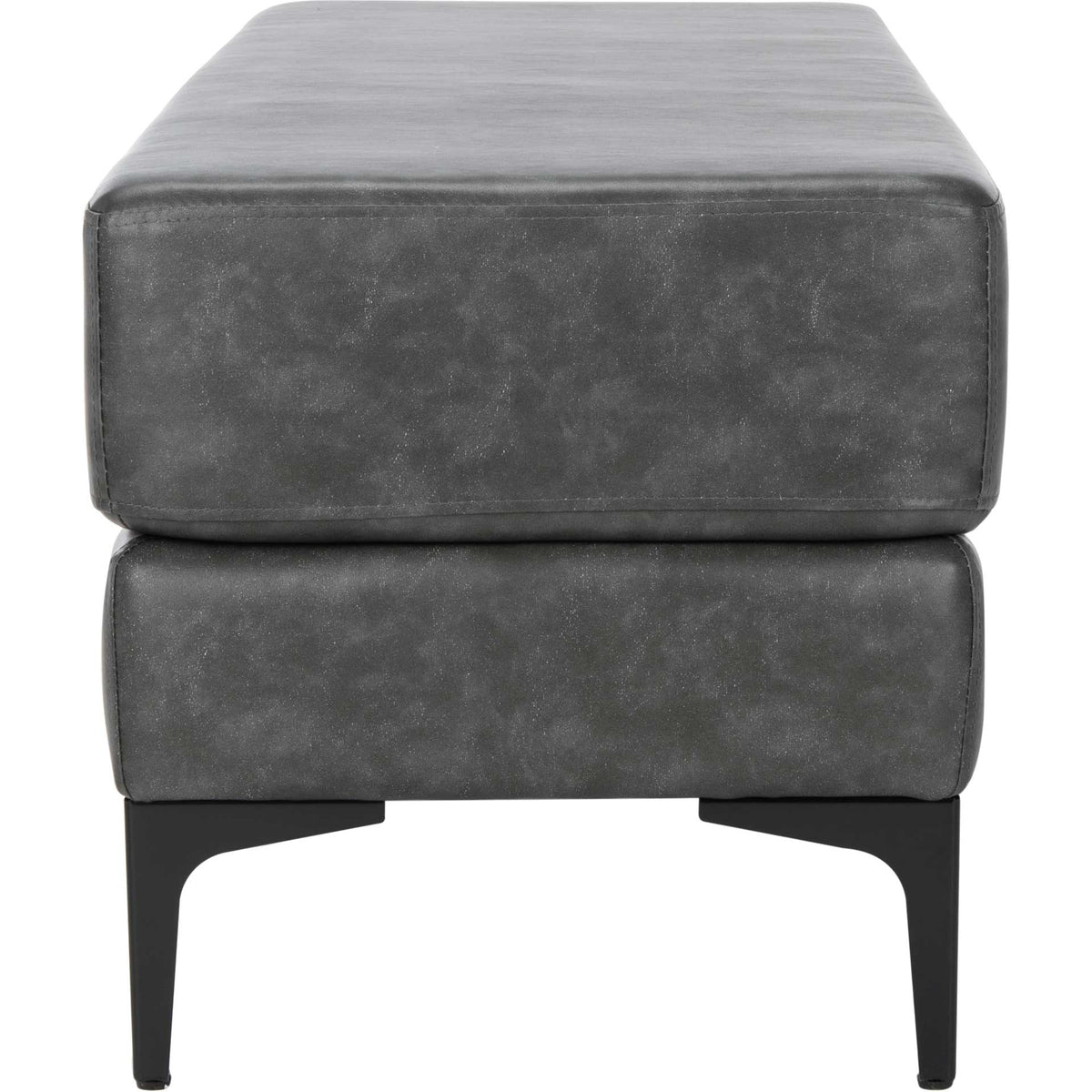 Elaine Rectangular Bench Gray/Black