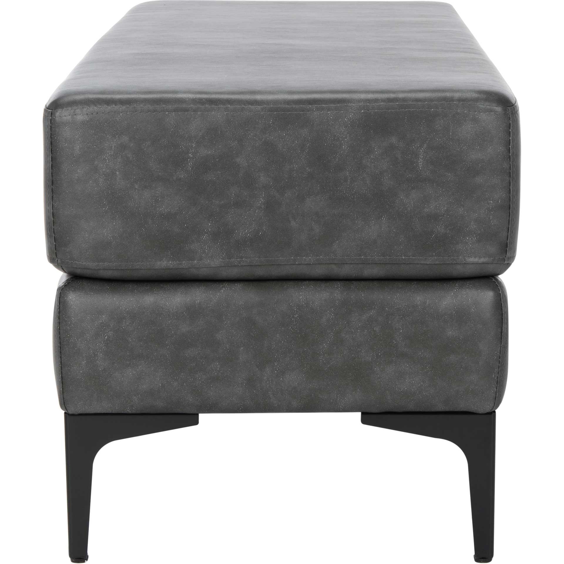 Elaine Rectangular Bench Gray/Black - Froy.com