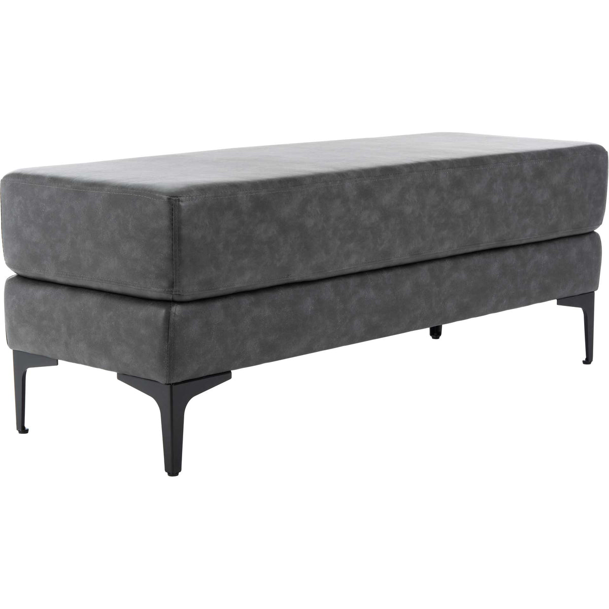 Elaine Rectangular Bench Gray/Black