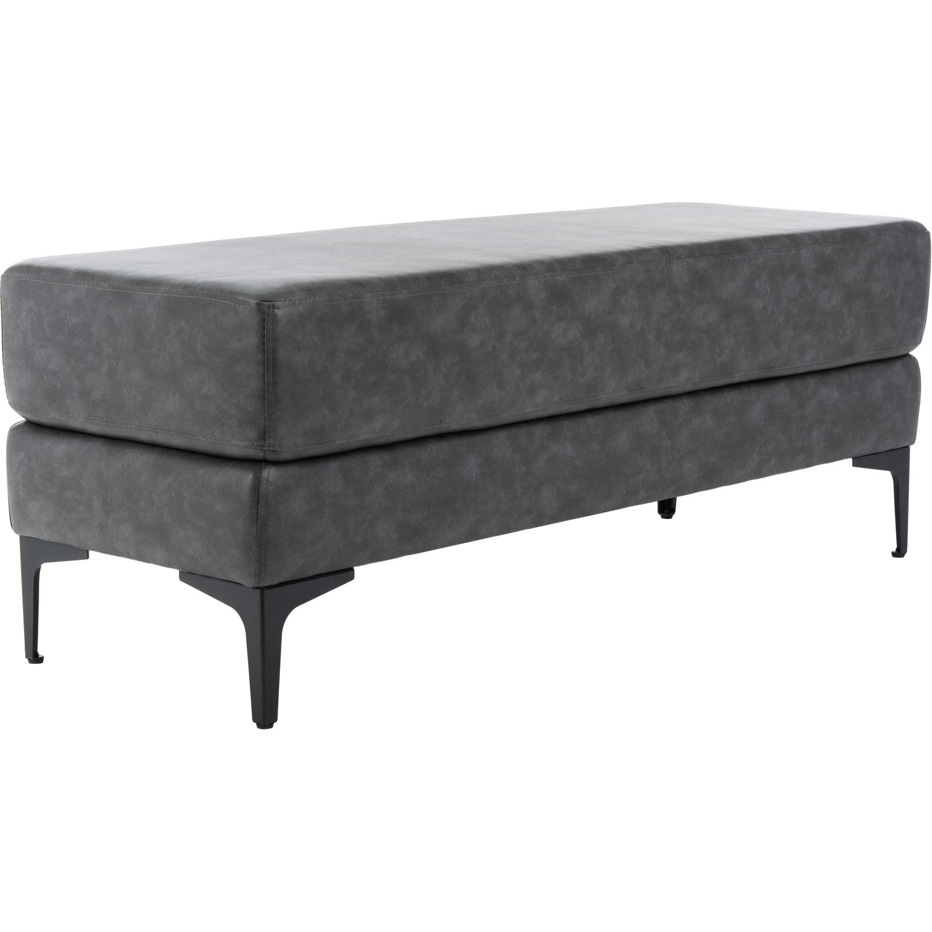 Elaine Rectangular Bench Gray/Black - Froy.com