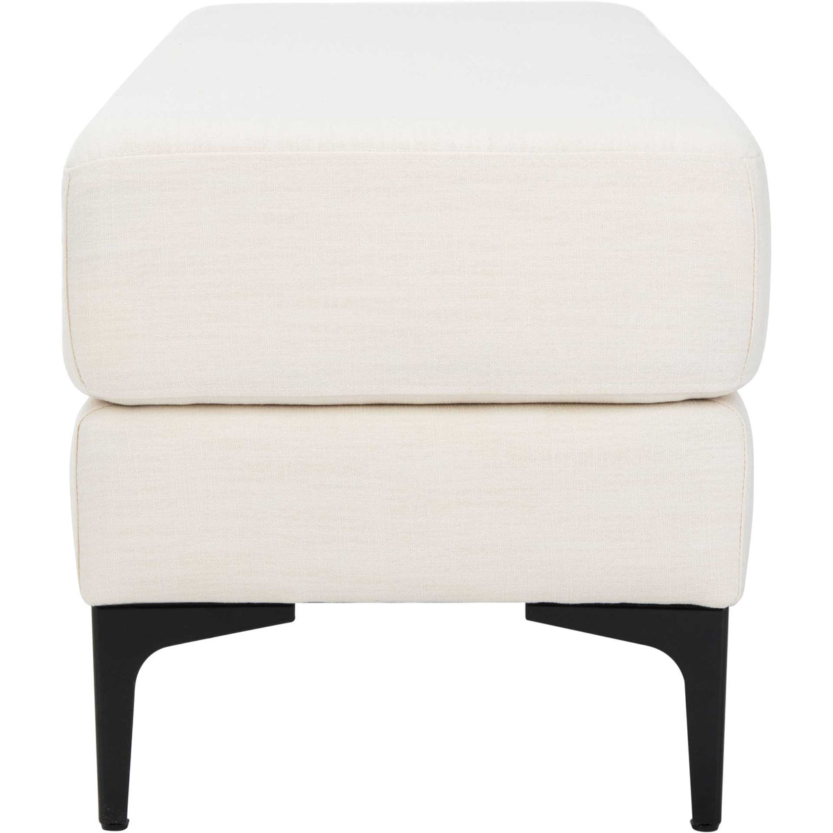 Elaine Rectangular Bench Creme/Black
