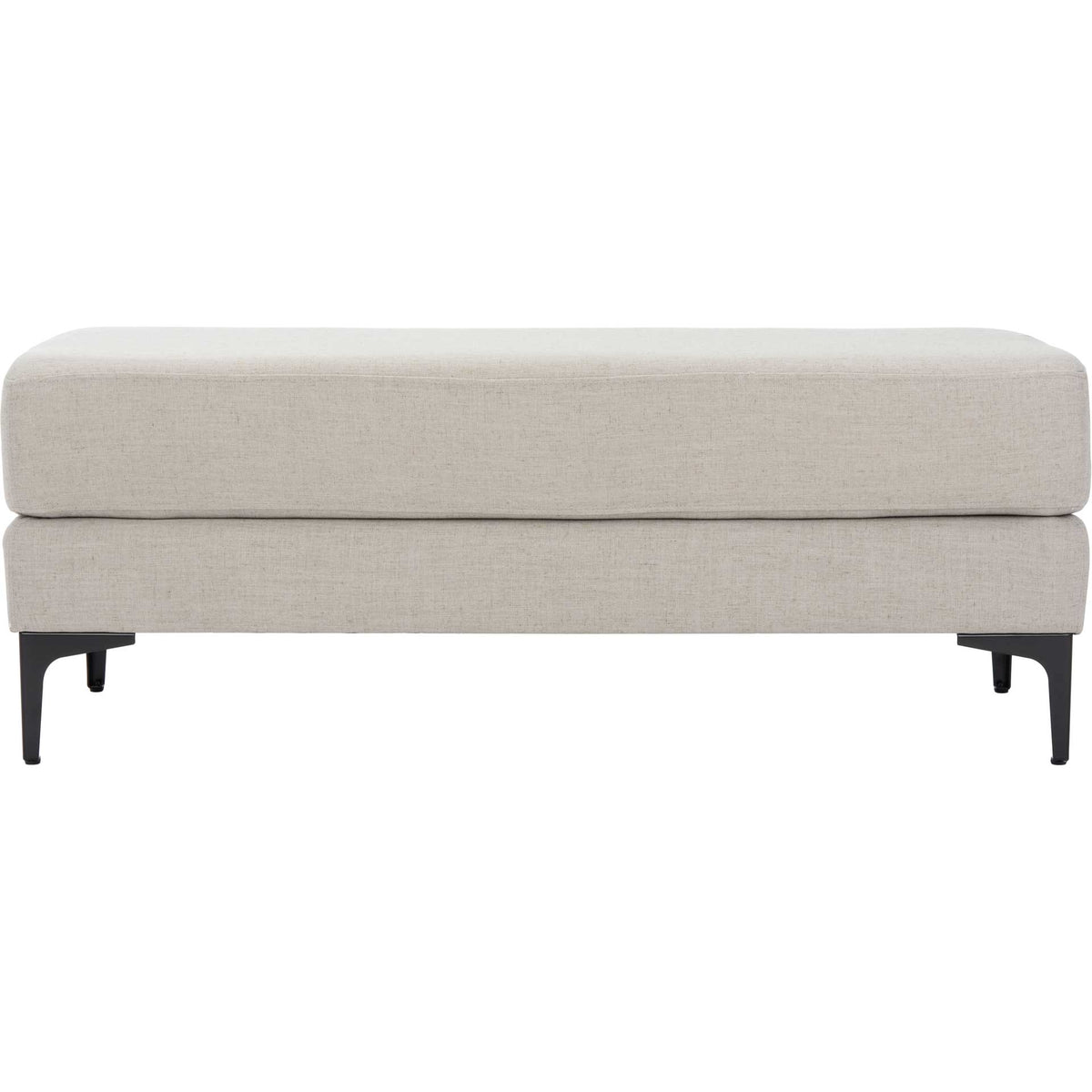 Elaine Rectangular Bench Light Gray/Black