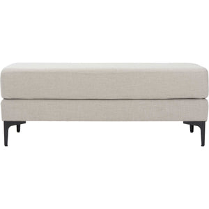 Elaine Rectangular Bench Light Gray/Black - Froy.com