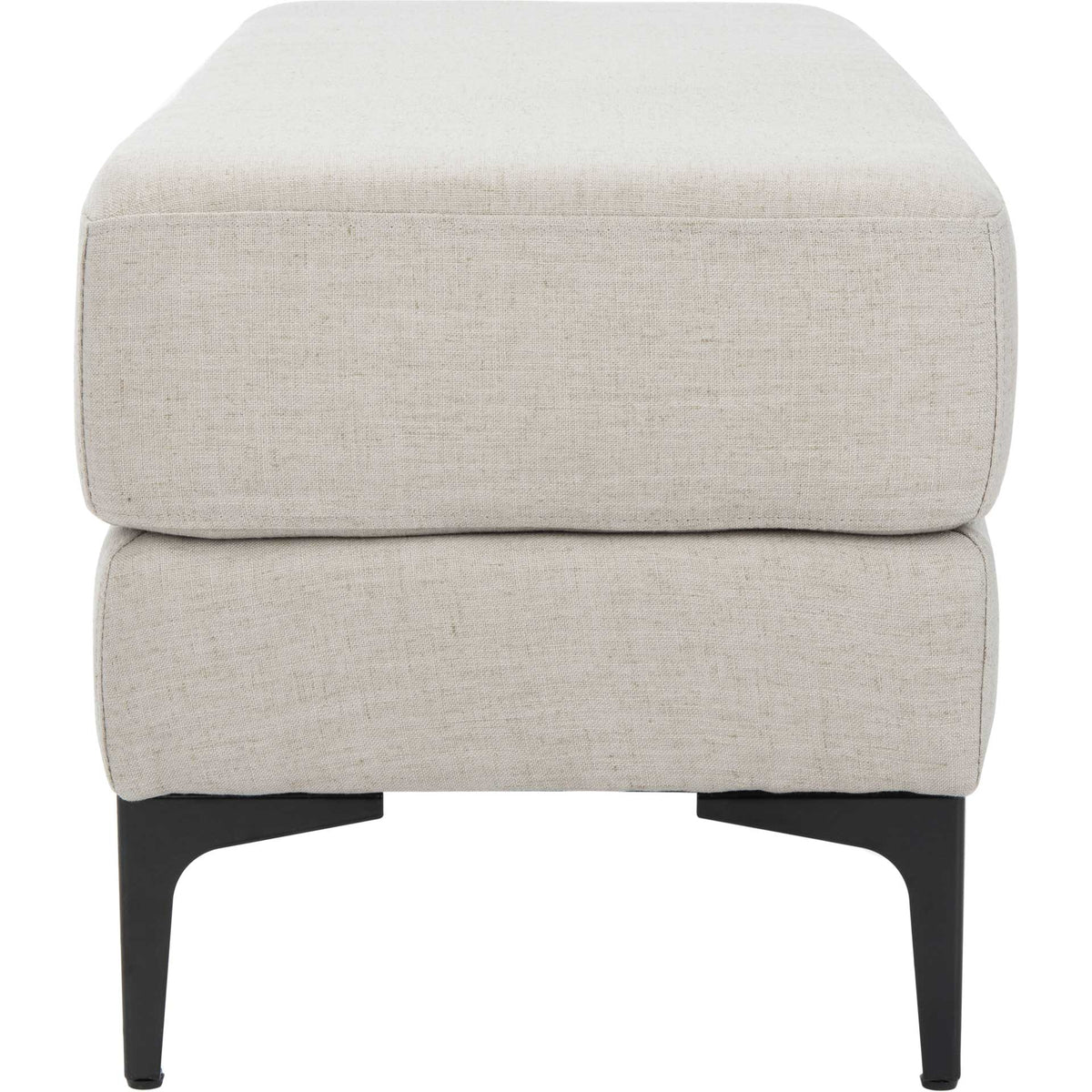 Elaine Rectangular Bench Light Gray/Black