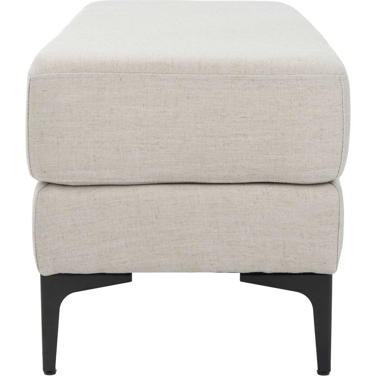 Elaine Rectangular Bench Light Gray/Black