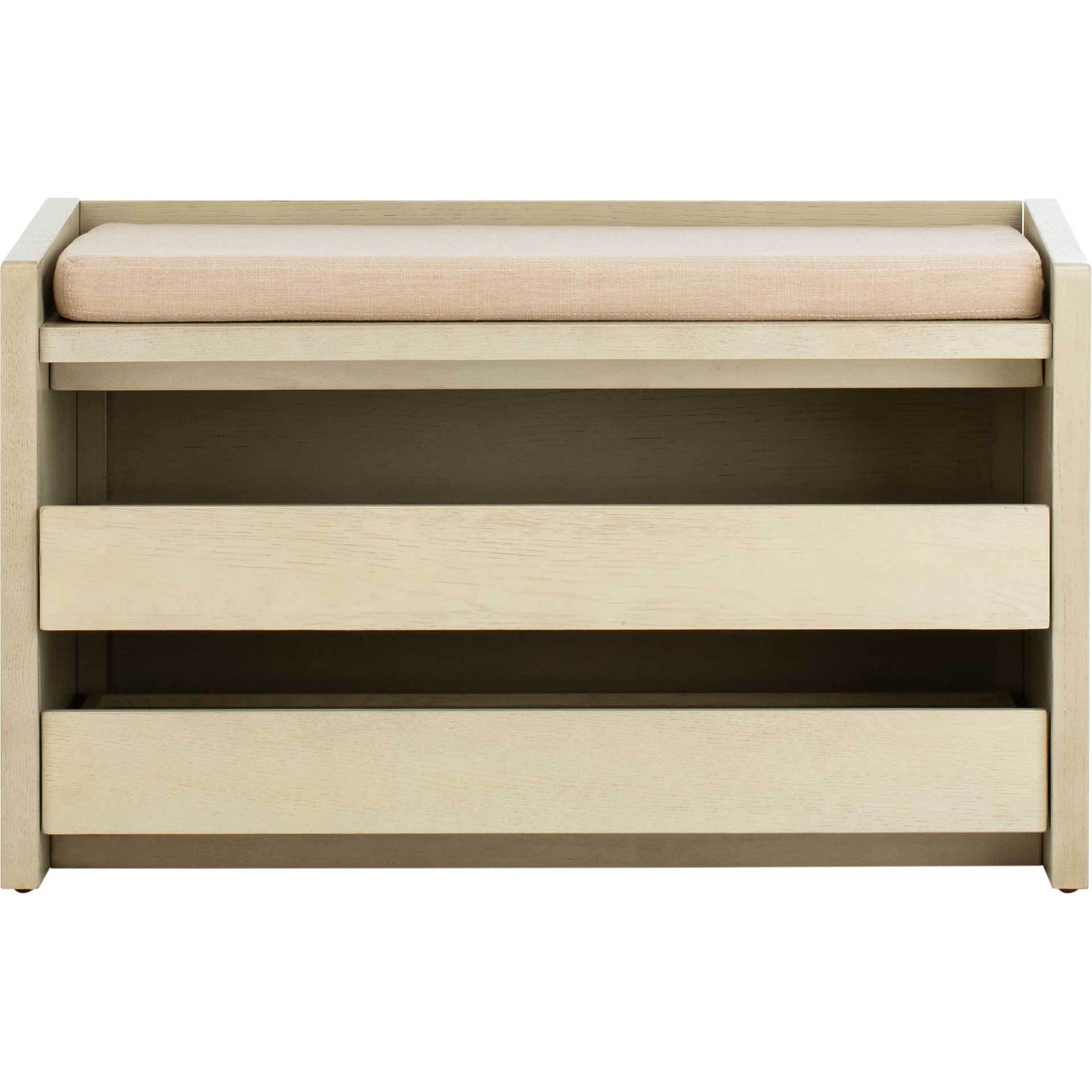 Perla Storage Bench White Wash/Beige