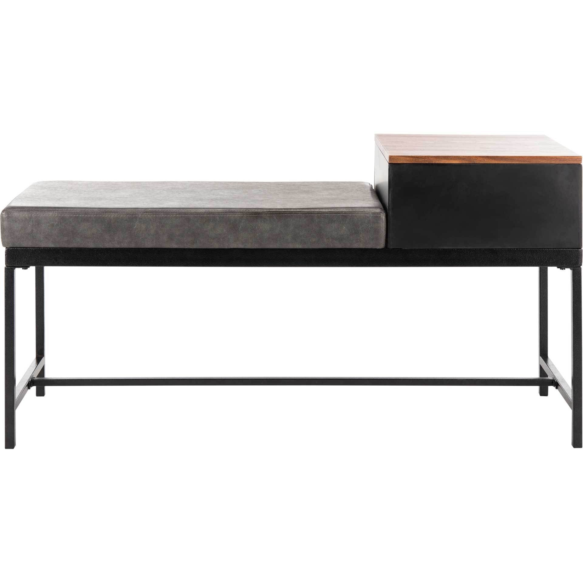 Maxton Bench With Storage Brown/Gray