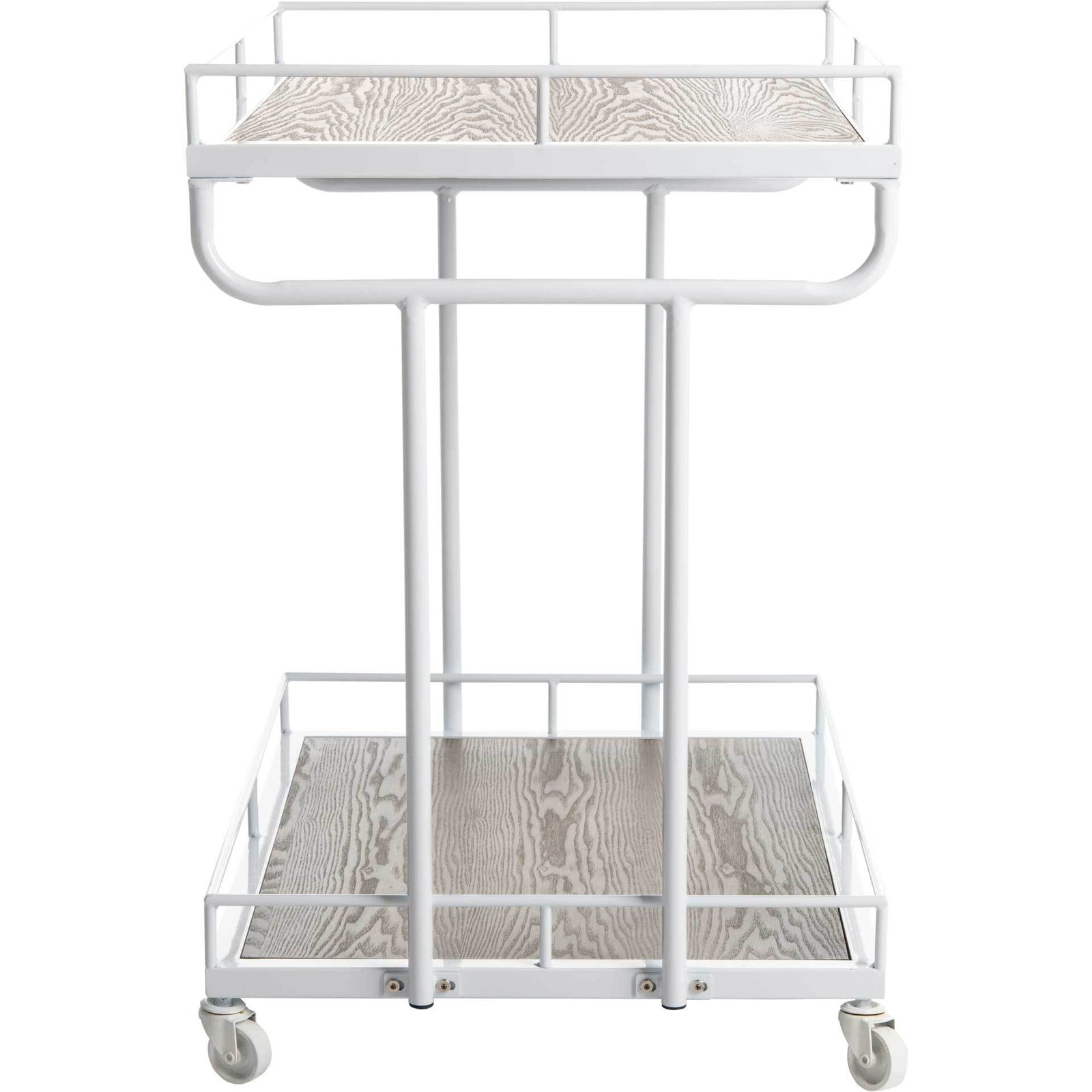 Damari 2 Tier Rectangle Bar Cart Rustic Oak/White