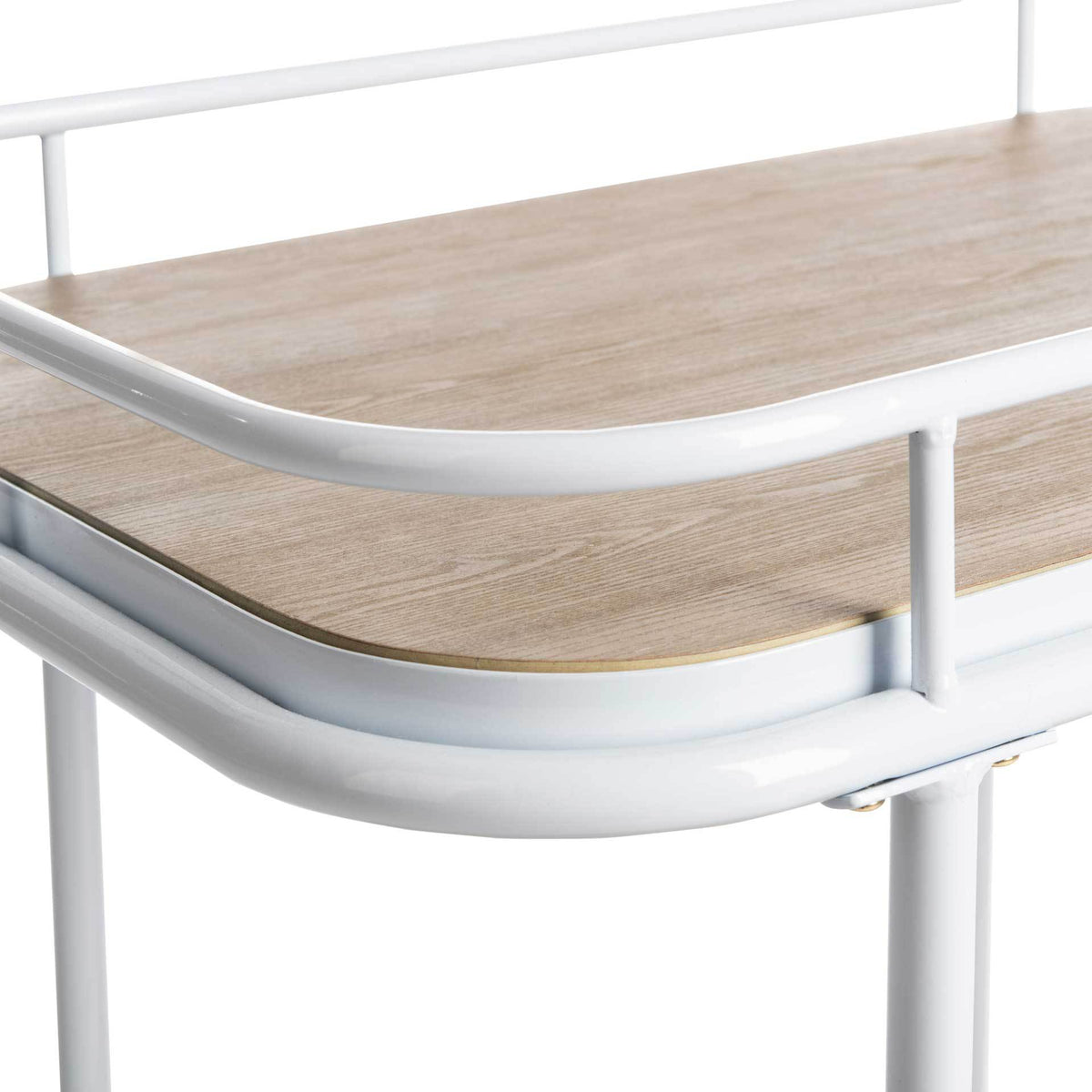 Gabriela 2 Tier Rectangle Bar Cart Rustic Oak/White