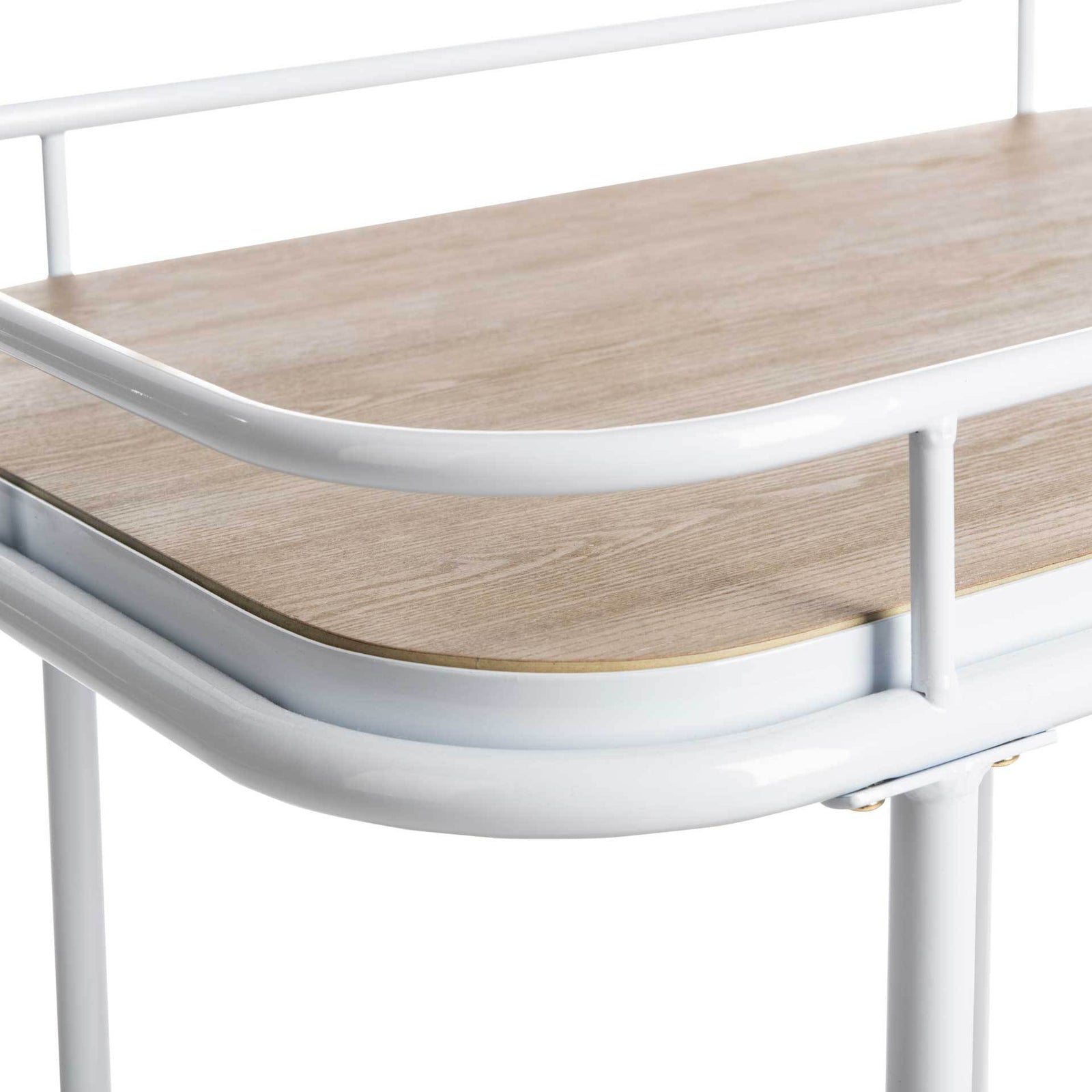 Gabriela 2 Tier Rectangle Bar Cart Rustic Oak/White