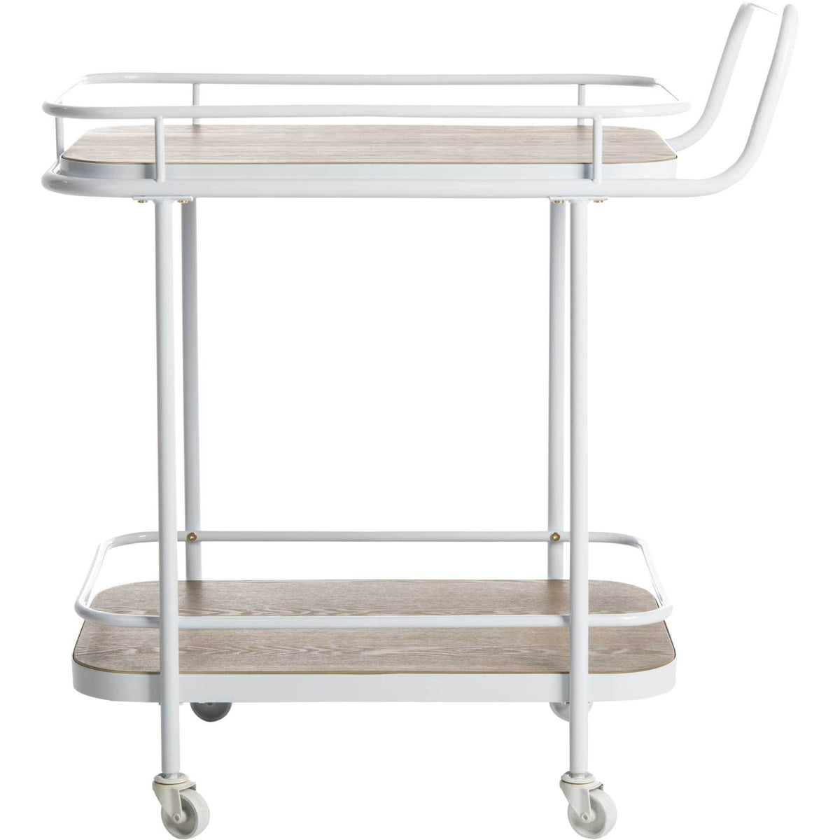 Gabriela 2 Tier Rectangle Bar Cart Rustic Oak/White