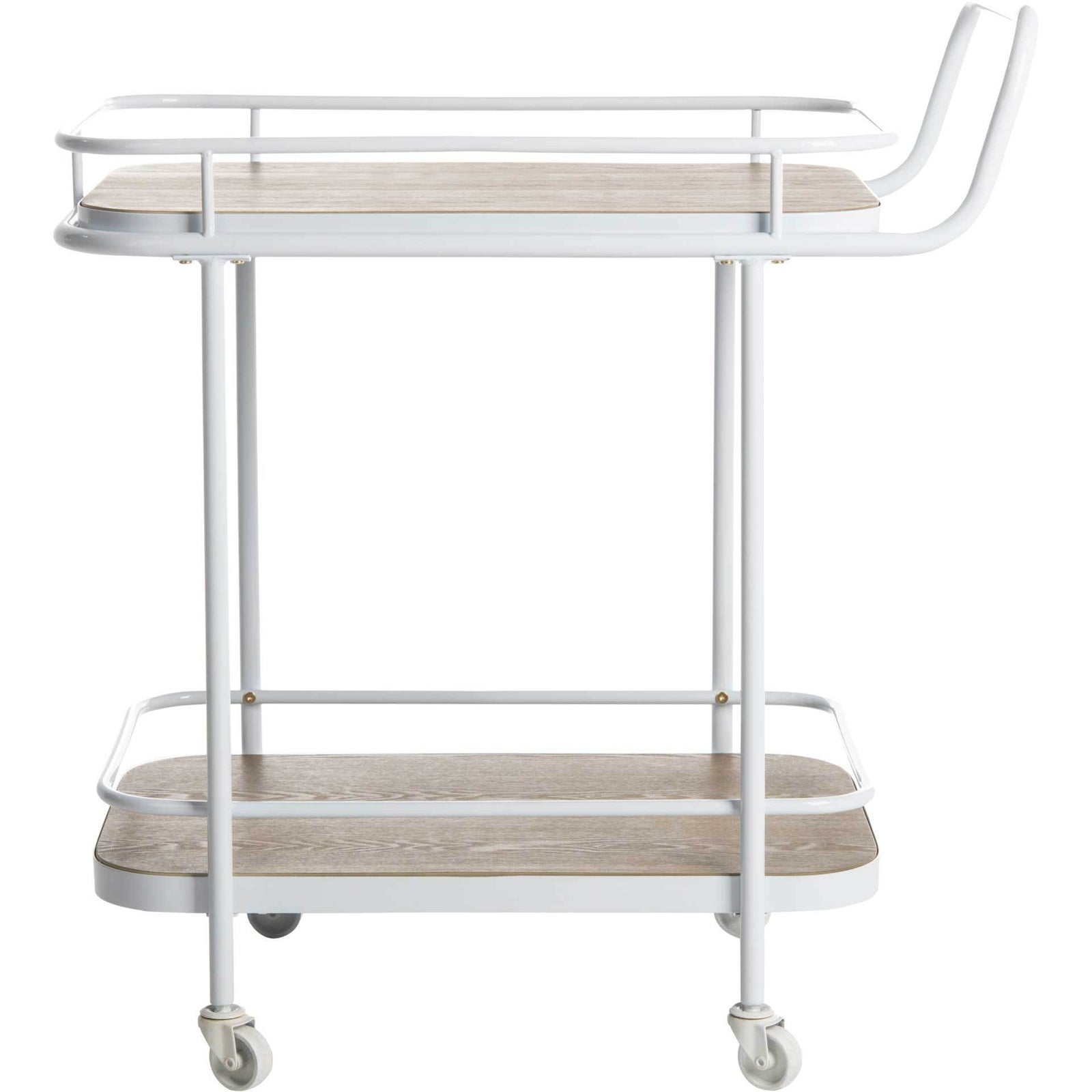 Gabriela 2 Tier Rectangle Bar Cart Rustic Oak/White