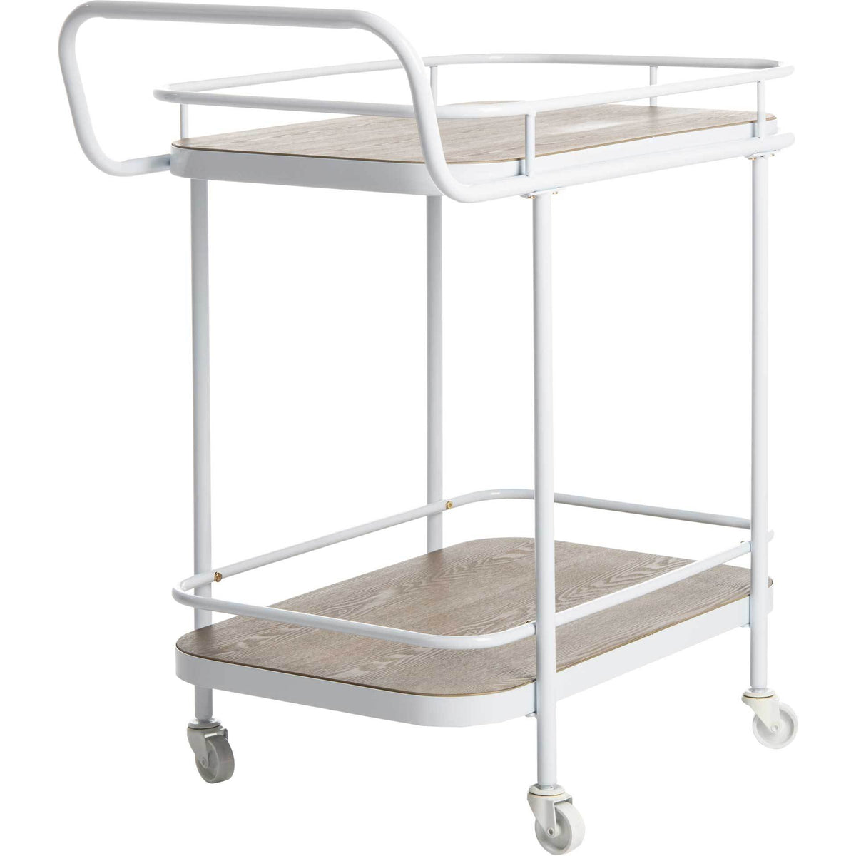 Gabriela 2 Tier Rectangle Bar Cart Rustic Oak/White