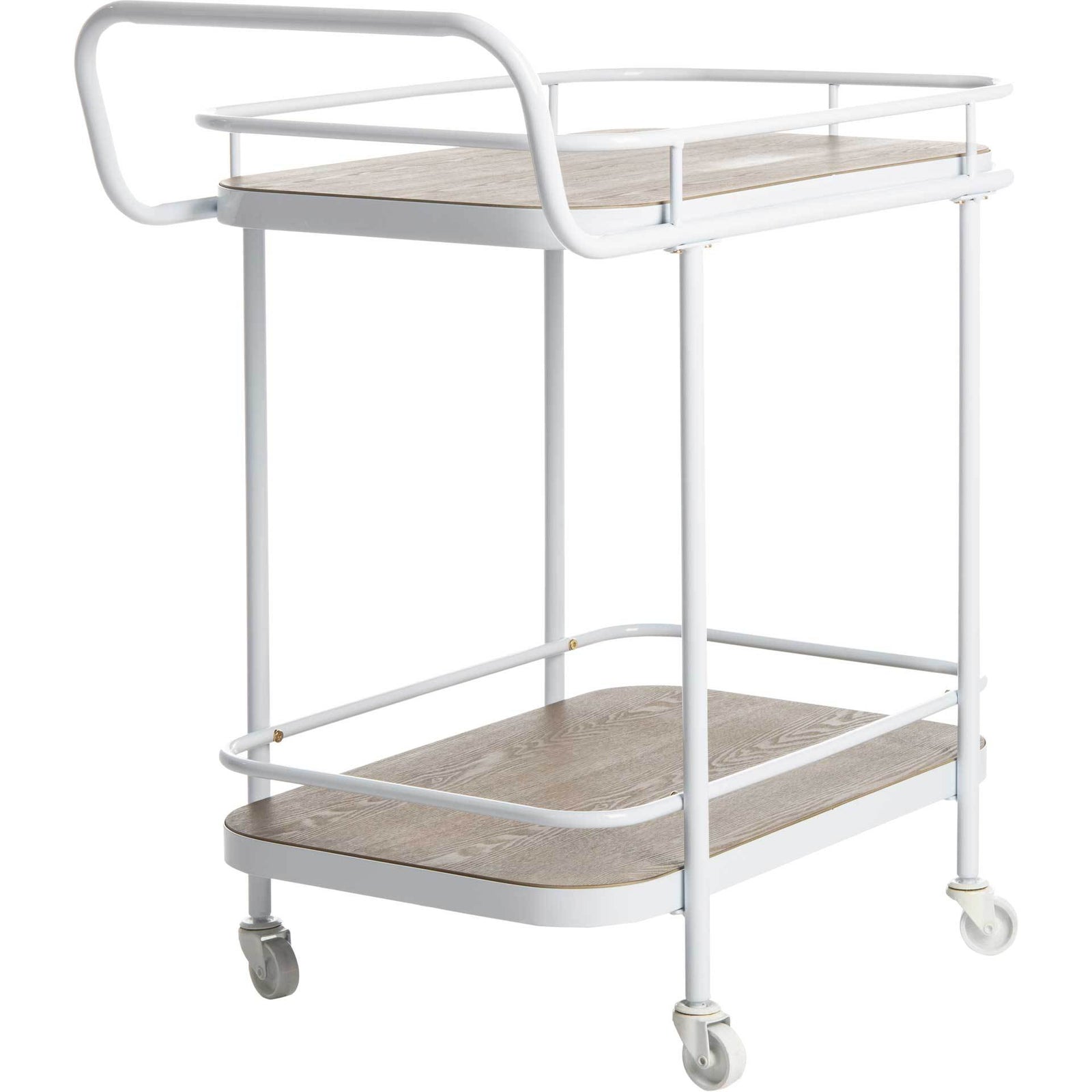 Gabriela 2 Tier Rectangle Bar Cart Rustic Oak/White