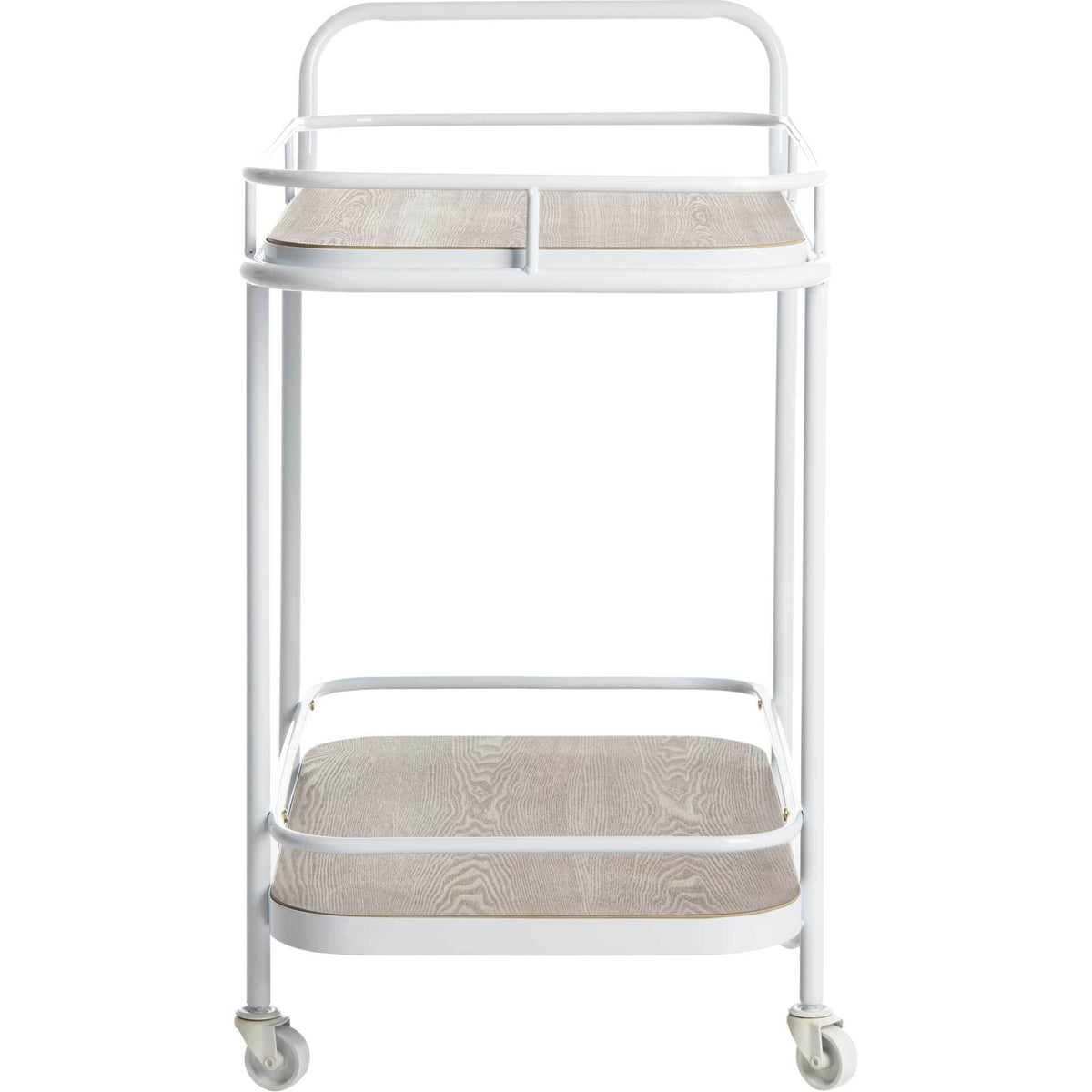 Gabriela 2 Tier Rectangle Bar Cart Rustic Oak/White