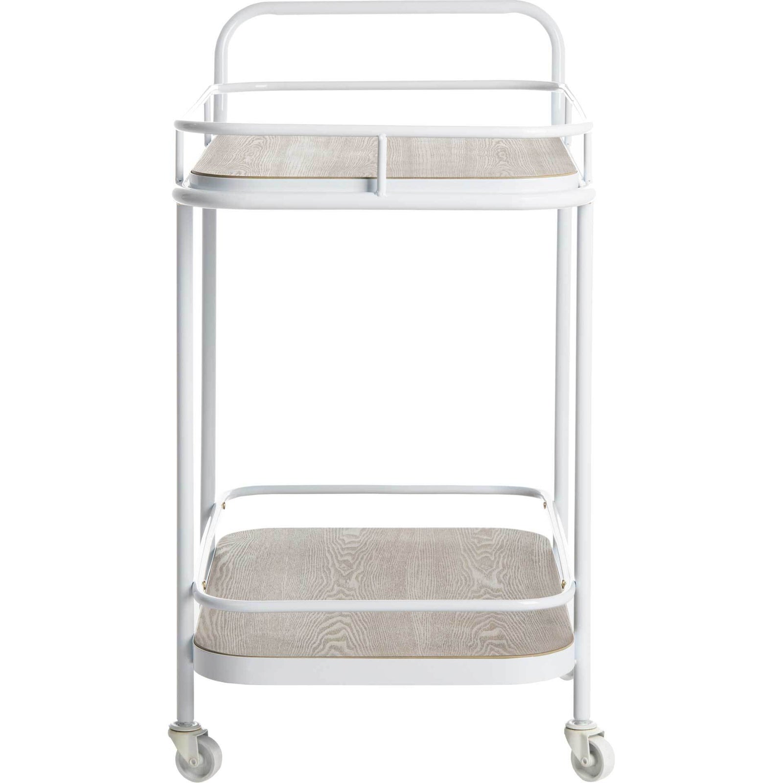 Gabriela 2 Tier Rectangle Bar Cart Rustic Oak/White