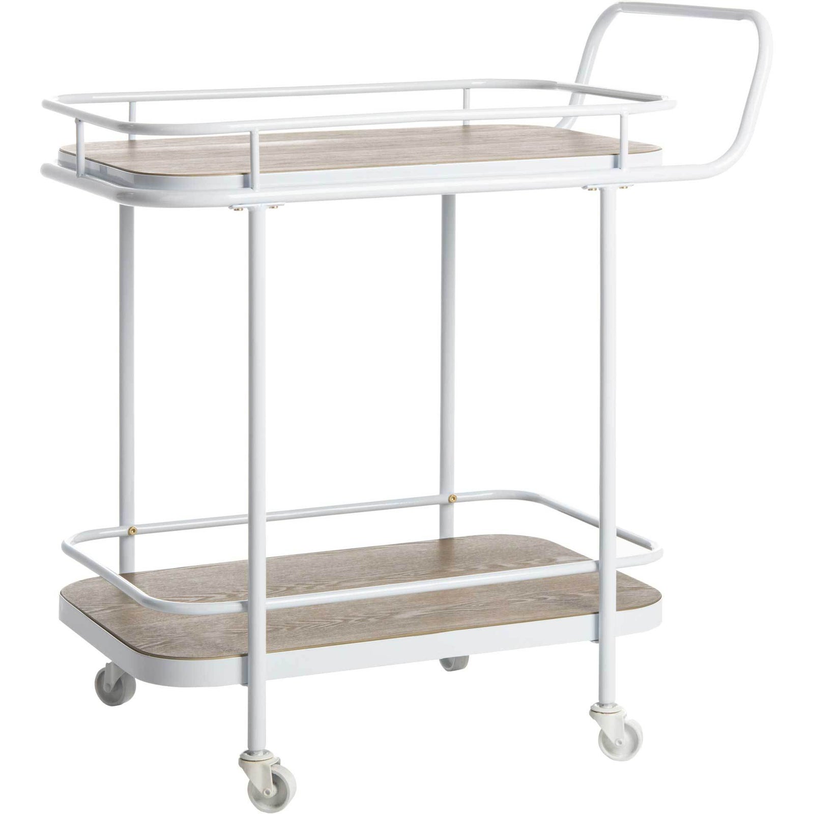 Gabriela 2 Tier Rectangle Bar Cart Rustic Oak/White