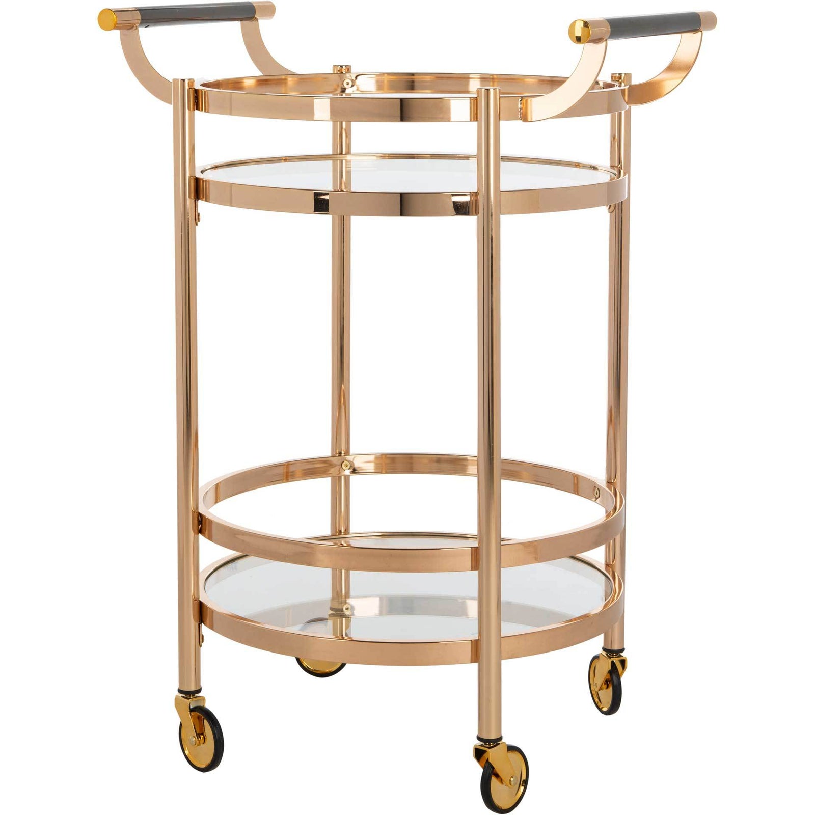 Simon 2 Tier Round Bar Cart Gold