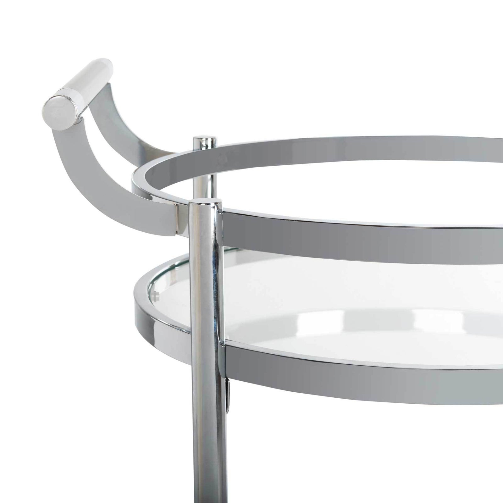 Simon 2 Tier Round Bar Cart Chrome