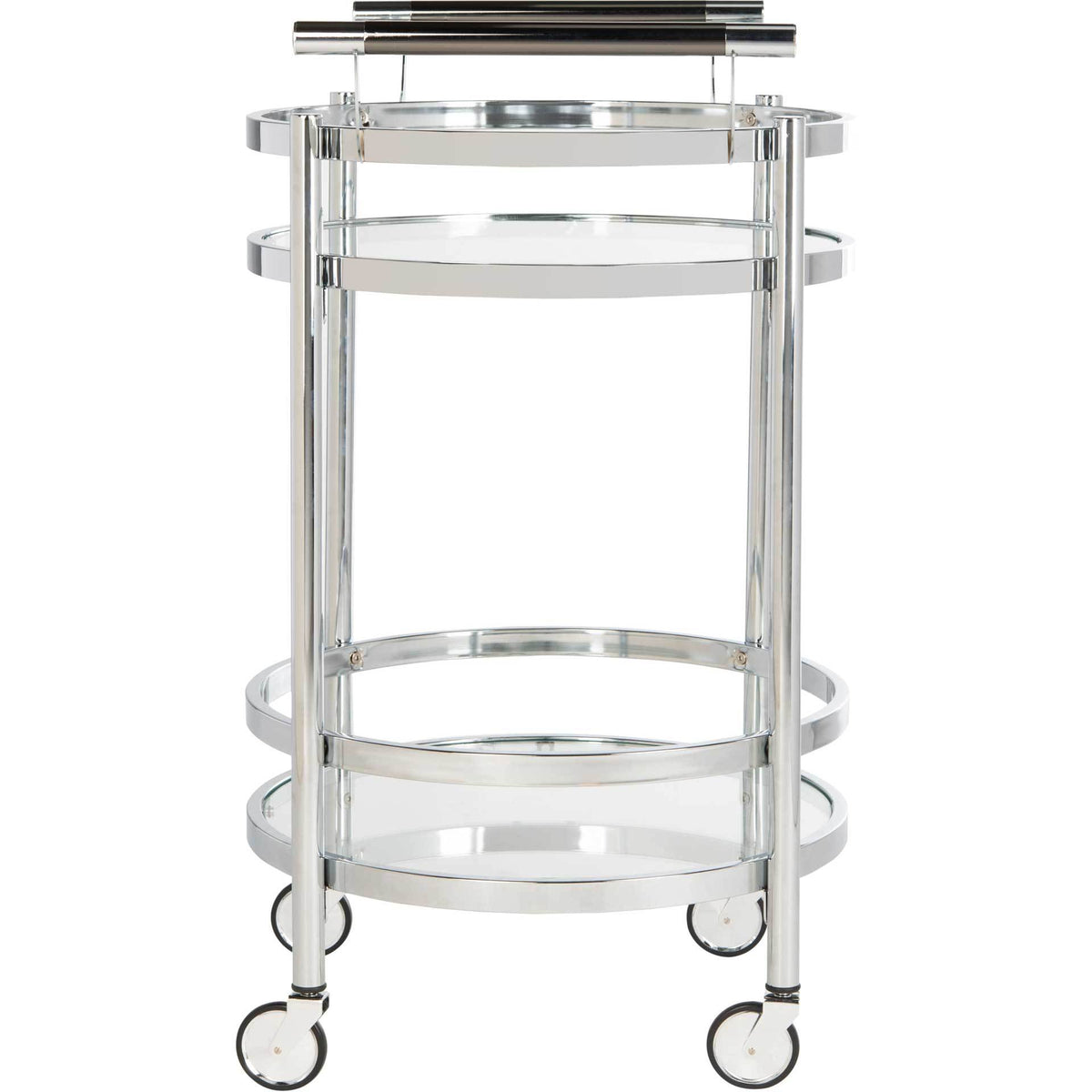 Simon 2 Tier Round Bar Cart Chrome
