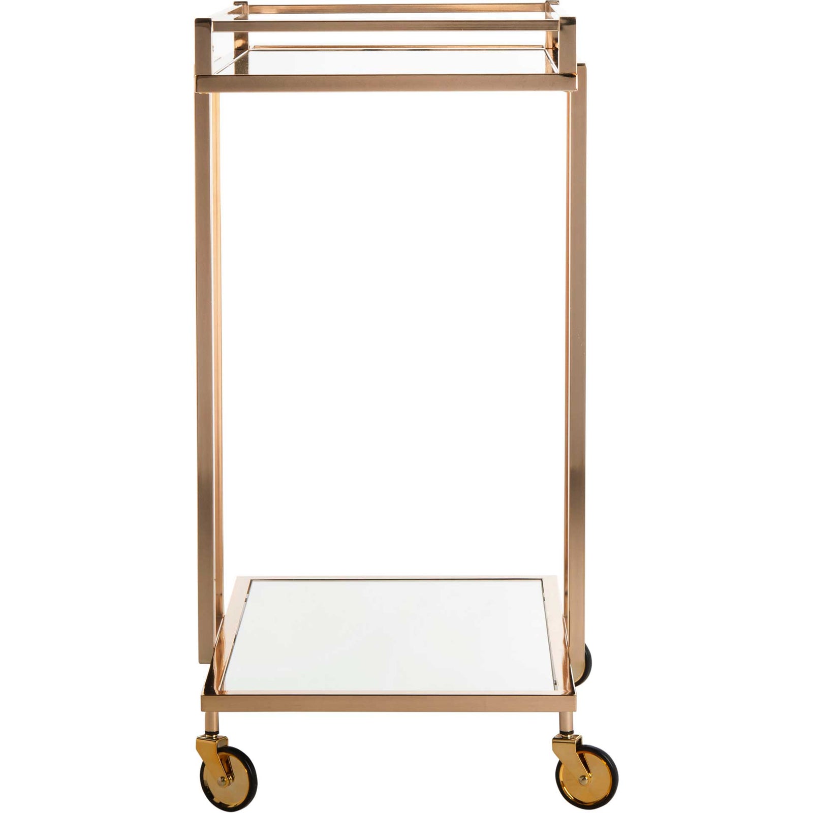 Carla 2 Tier Rectangle Bar Cart Gold/Mirror