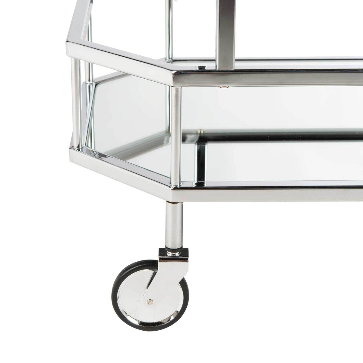 Sincere 2 Tier Octagon Bar Cart Silver/Mirror