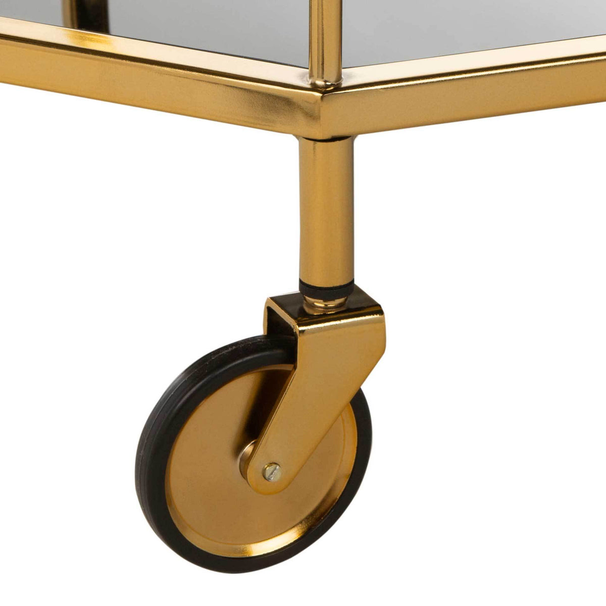 Sincere 2 Tier Octagon Bar Cart Brass/Tinted Glass