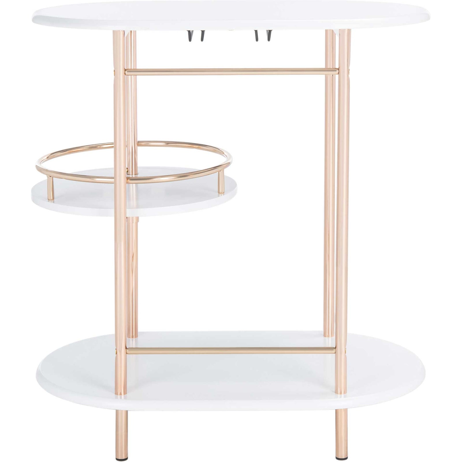 Ivan 3 Tier Swivel Bar Table White/Gold