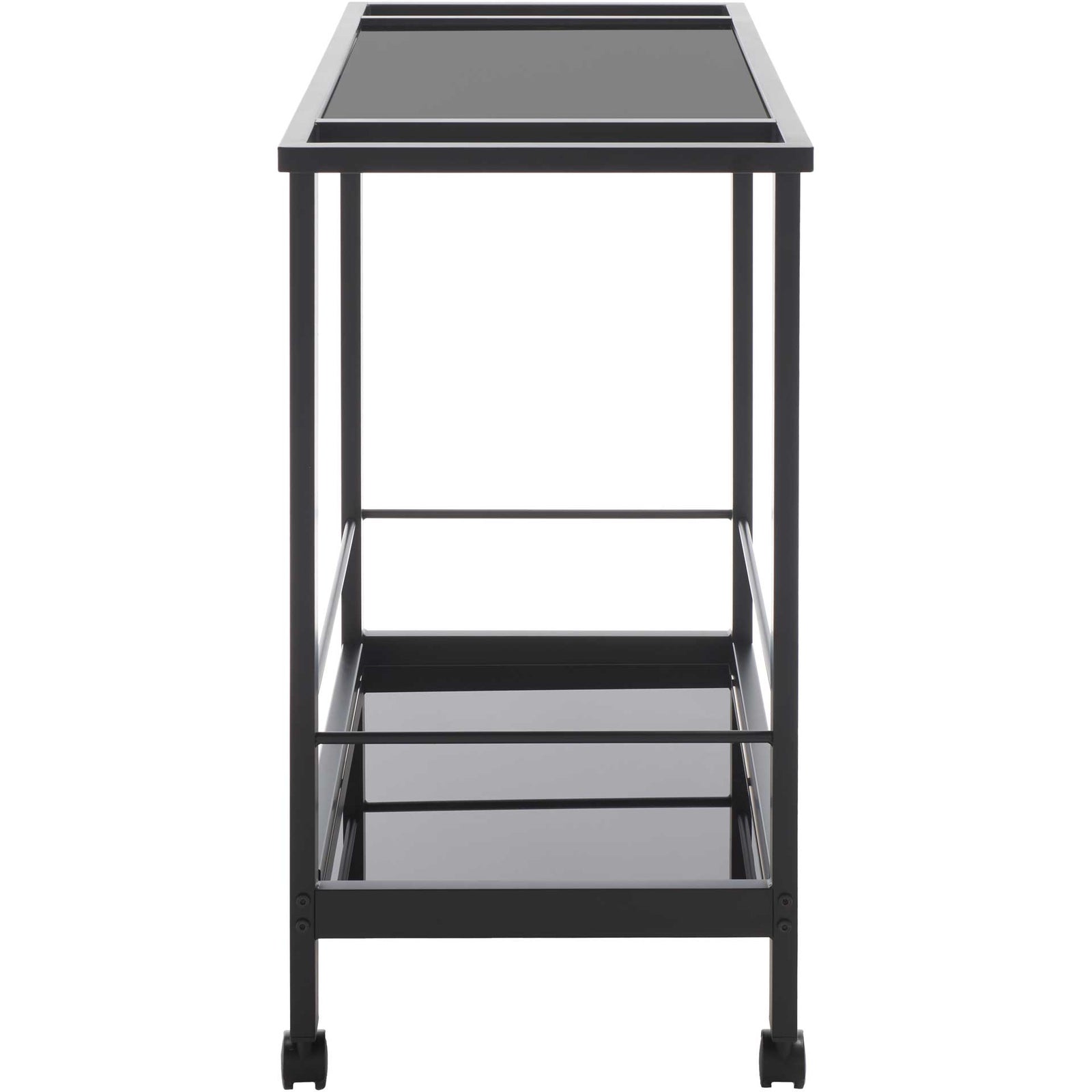 Gaelan 2 Tier Bar Cart Matte Black/Black