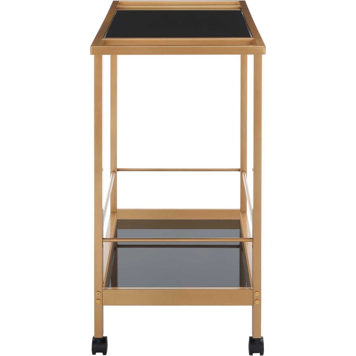 Gaelan 2 Tier Bar Cart Gold/Black