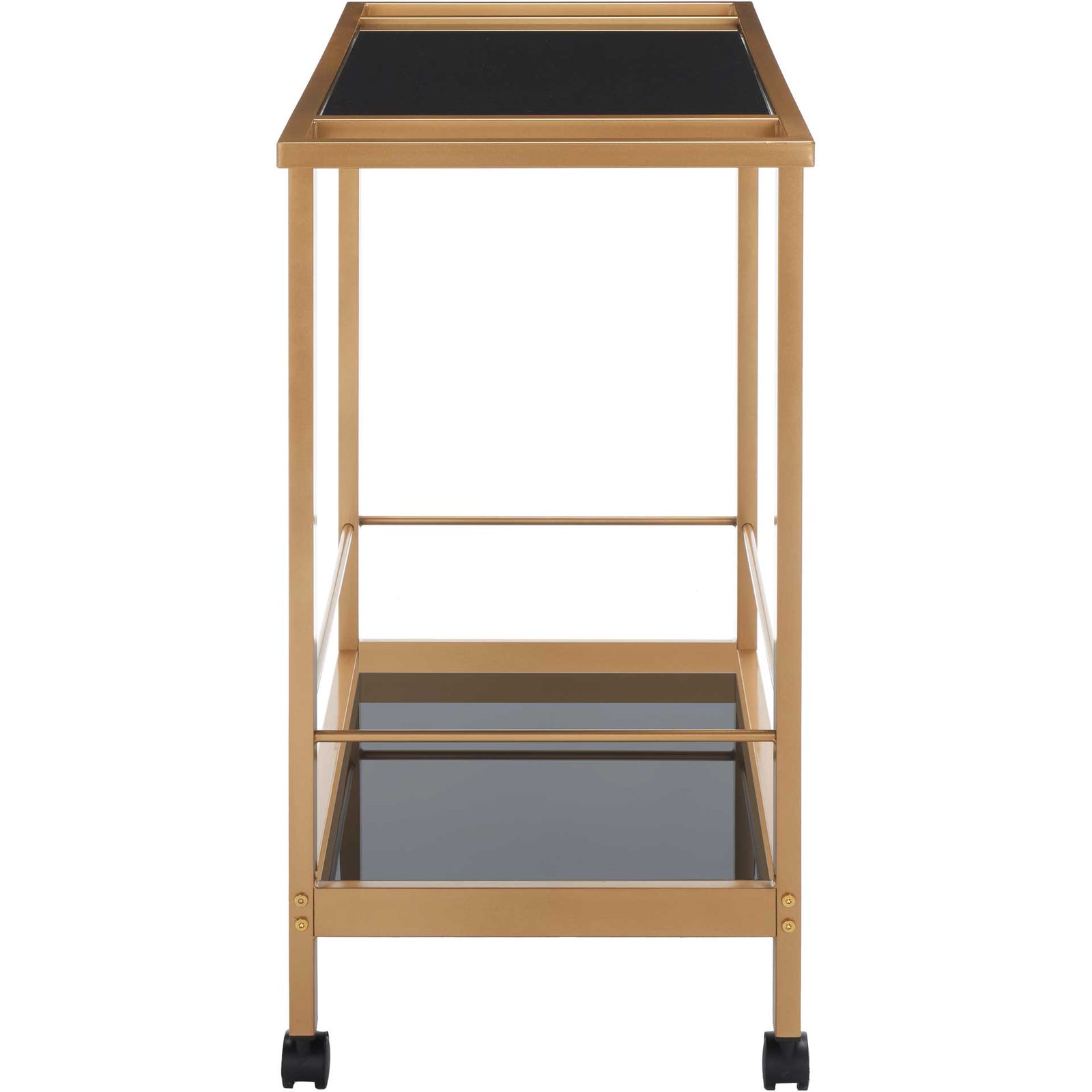 Gaelan 2 Tier Bar Cart Gold/Black