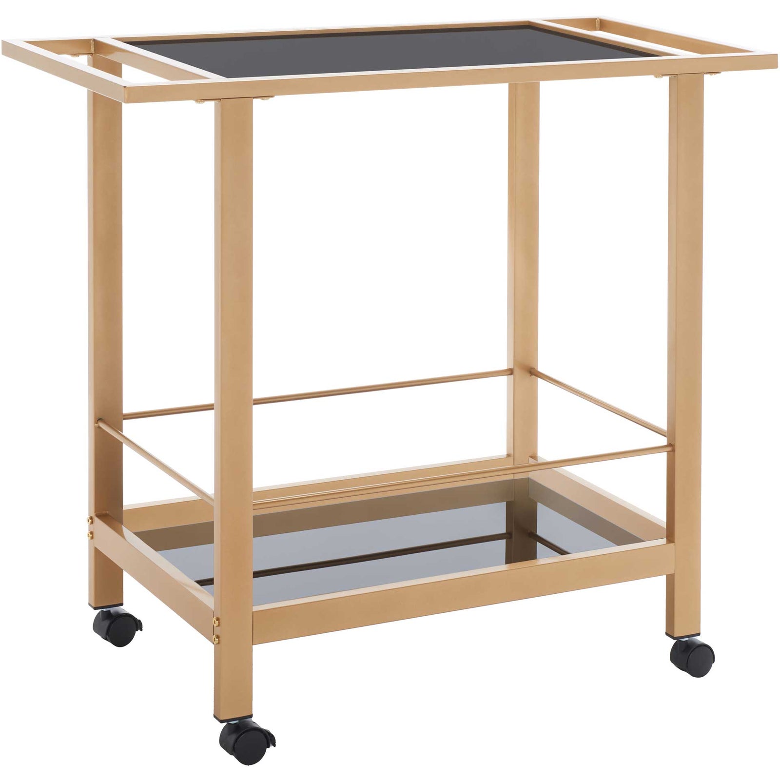 Gaelan 2 Tier Bar Cart Gold/Black
