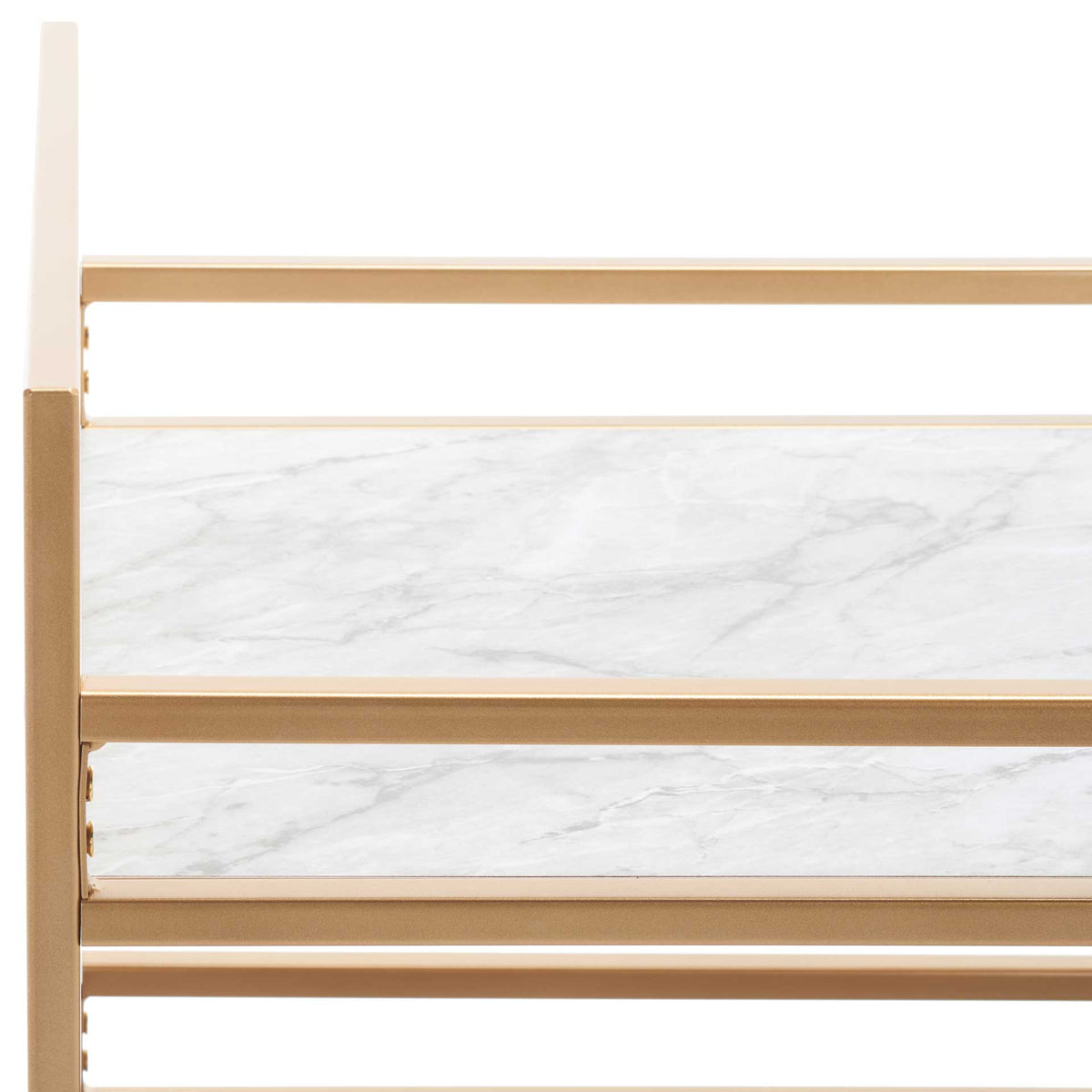 Idris 3 Tier Bar Cart Gold/Marble