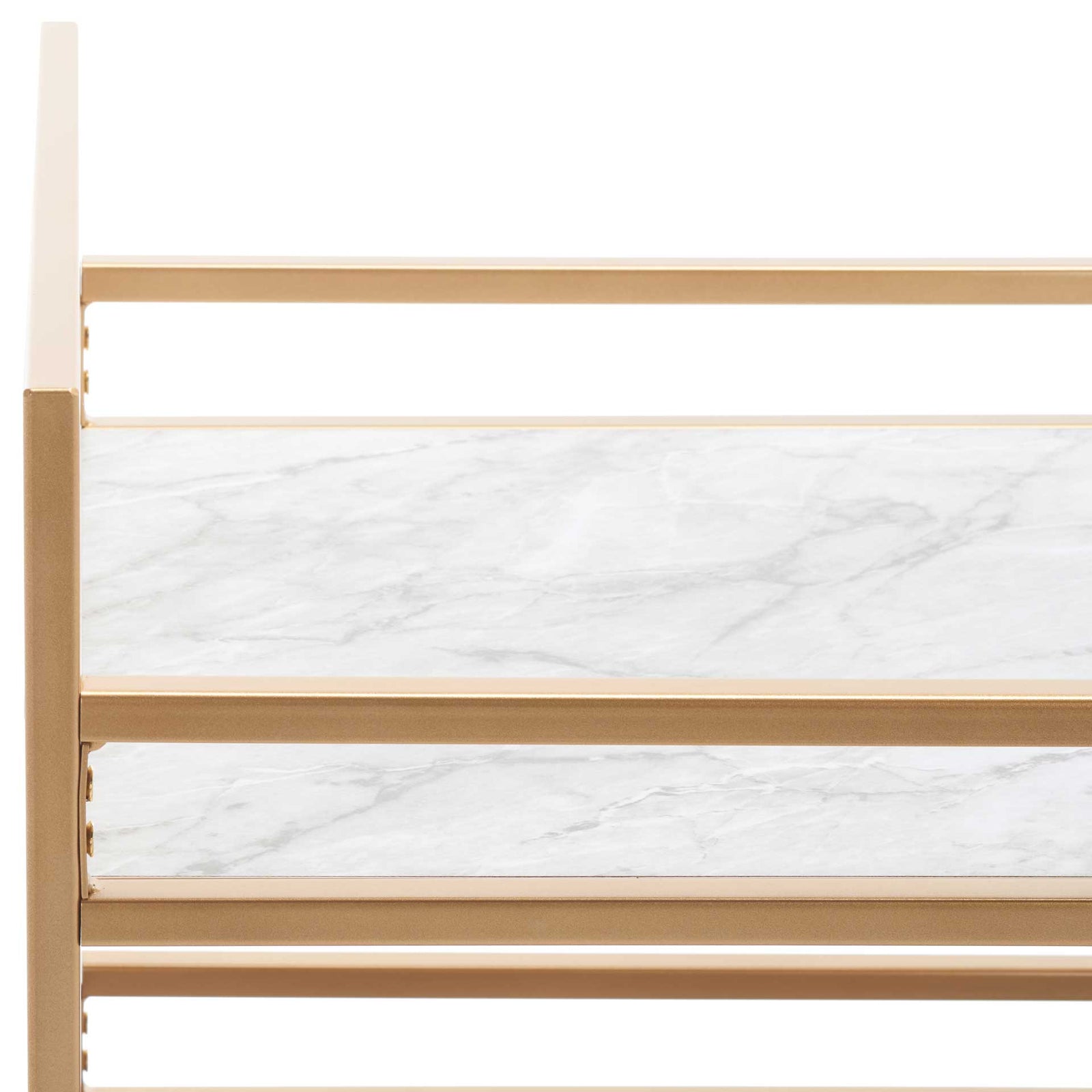 Idris 3 Tier Bar Cart Gold/Marble